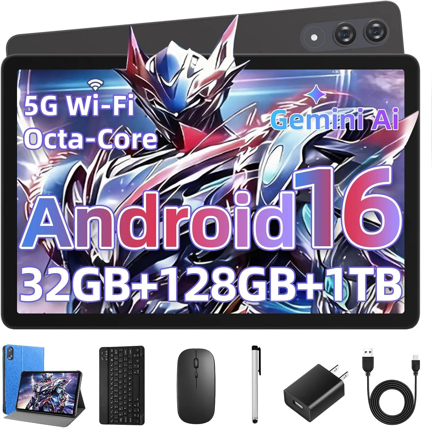 11 inch Tablet with Keyboard,Android 16 Tablet with Octa Core Processor