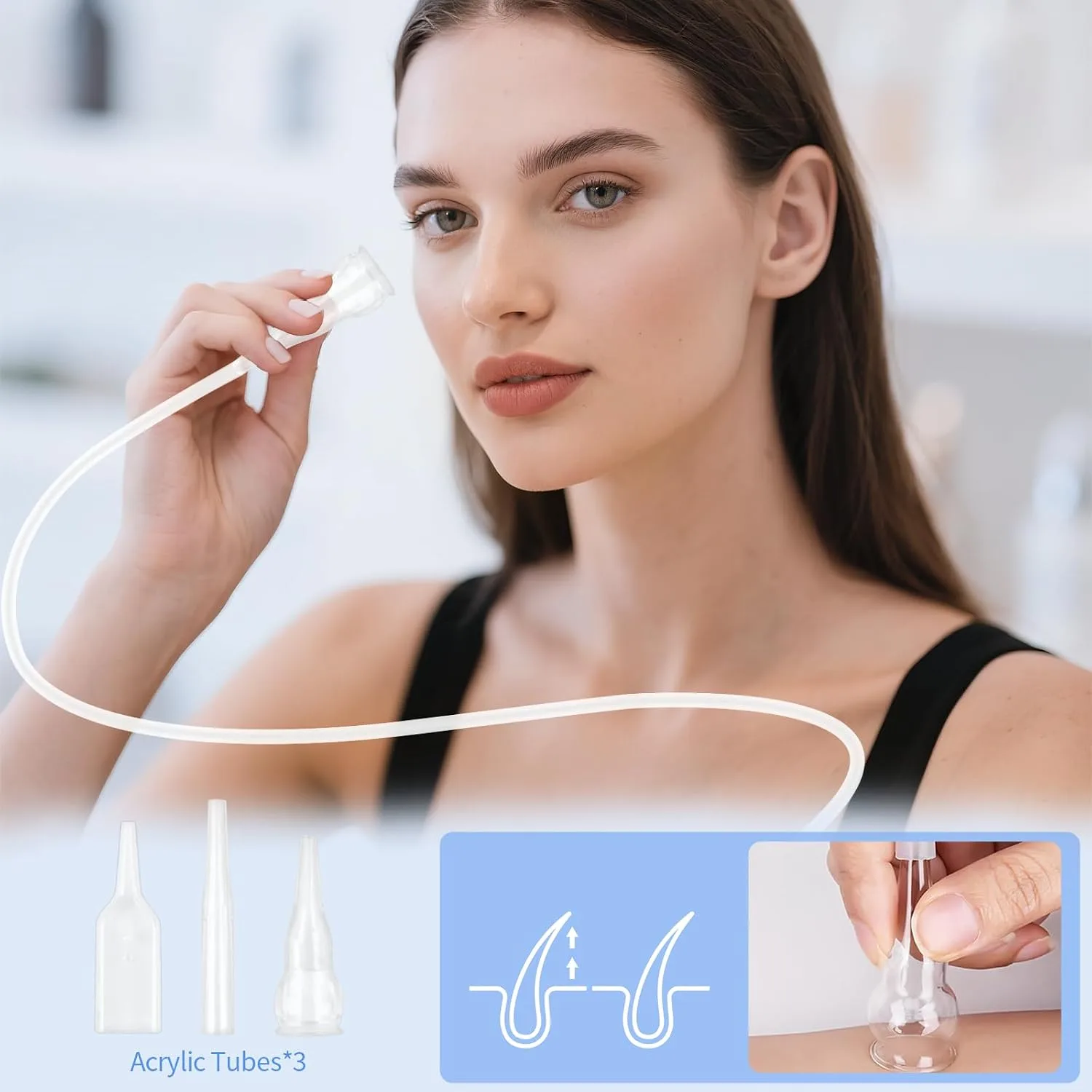 39" Silicone Tube, Vacuum Microdermabrasion Filters & 3pcs Vacuum Facial Tubes Set - Replacement Silicone Tubing with Filter for Professional Diamond Microdermabrasion Machines & Skin Care Devices