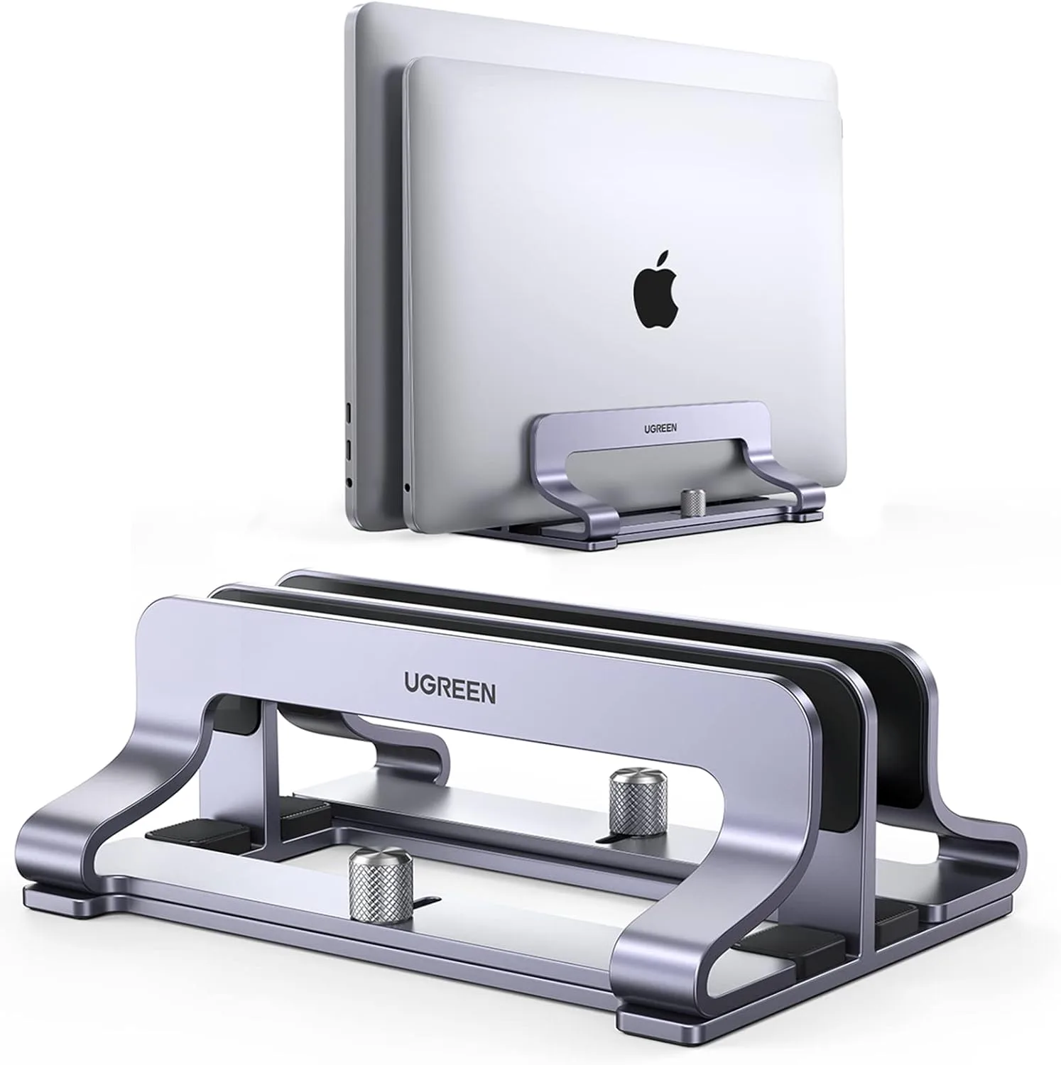 Base vertical para laptop Ugreen 2 ranuras ajustable hasta 17.3 pulgadas Gris Espacial