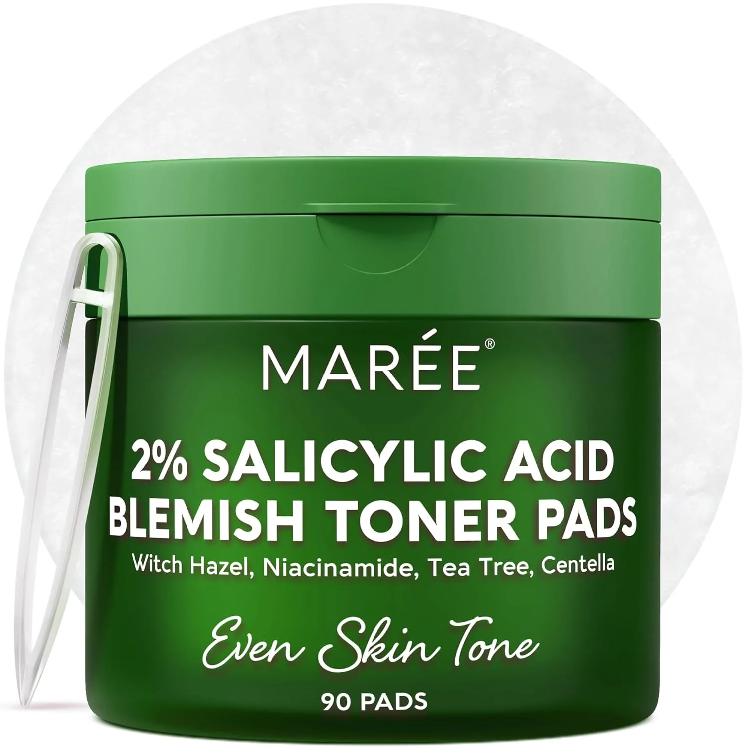 MAREE Blemish Toner Pads - Salicylic Acid Pads for Toning Exfoliating 90 Ct