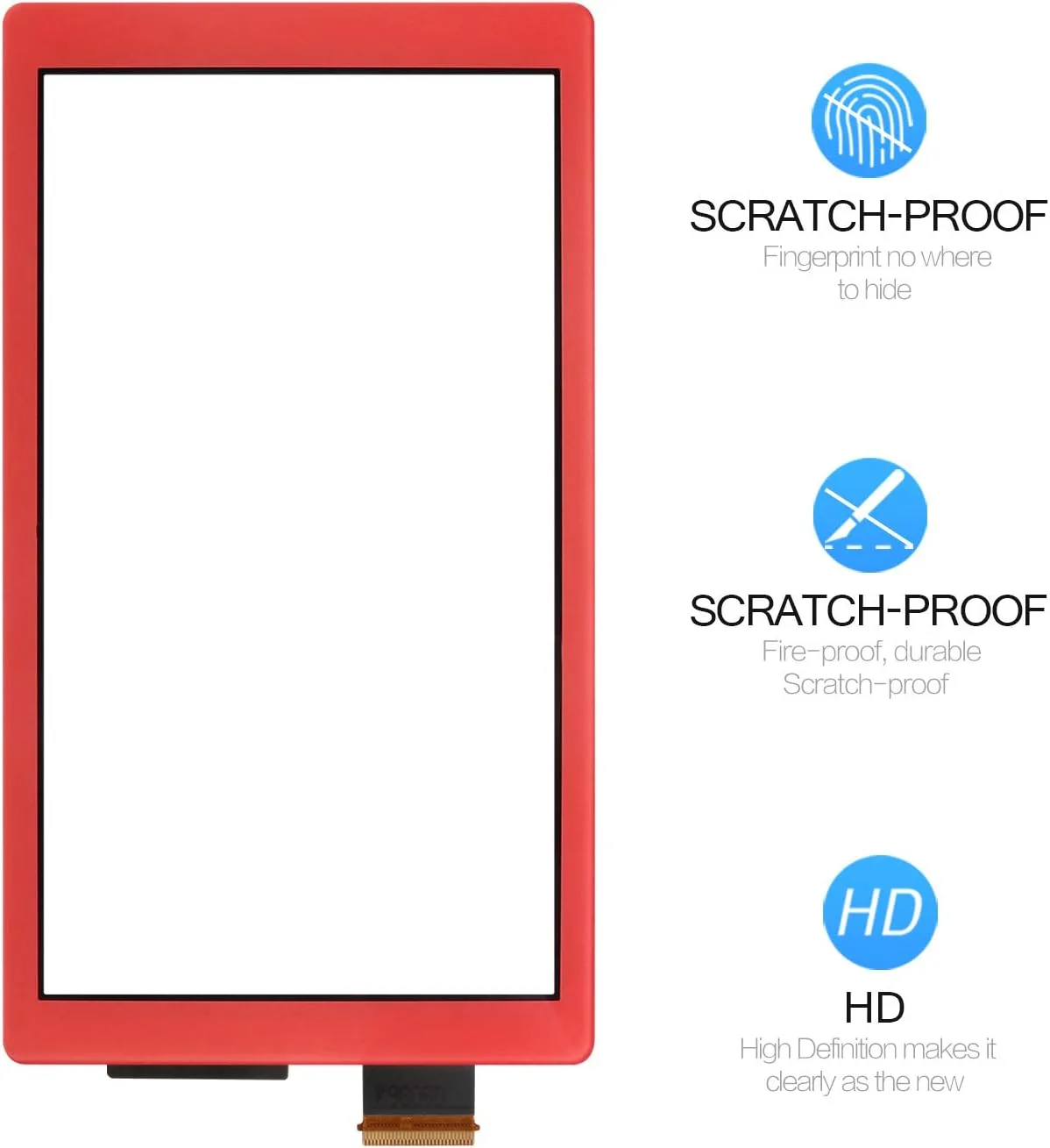A-MIND for Nintendo Switch Lite Touch Screen Only，Front Touch Panel Replacement Parts Repair Set， with Free Tool Repair Kit + Screen Protector (Coral)