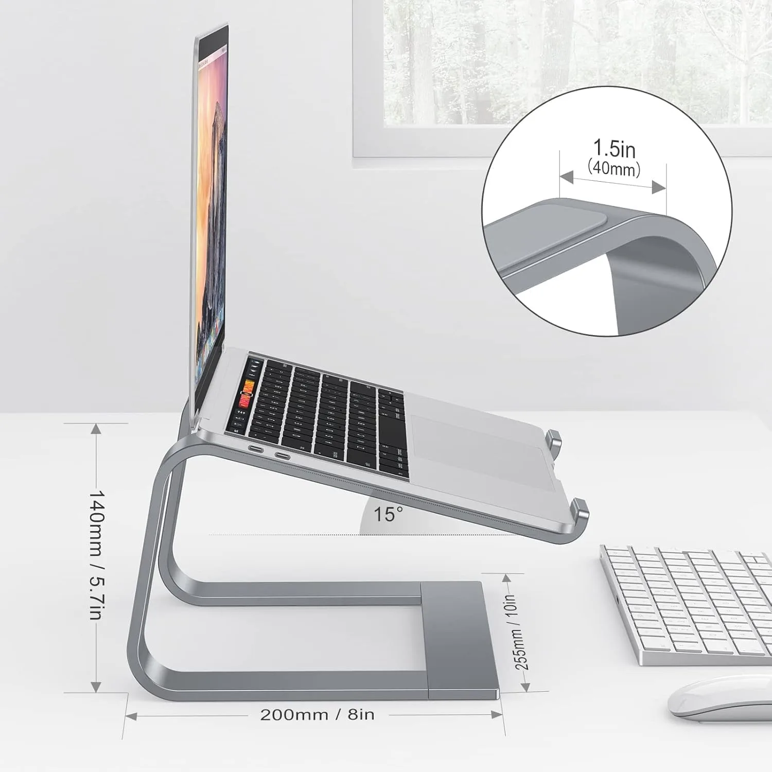 OMOTON Laptop Stand, Detachable Mount for MacBook Air/Pro Dell HP Grey