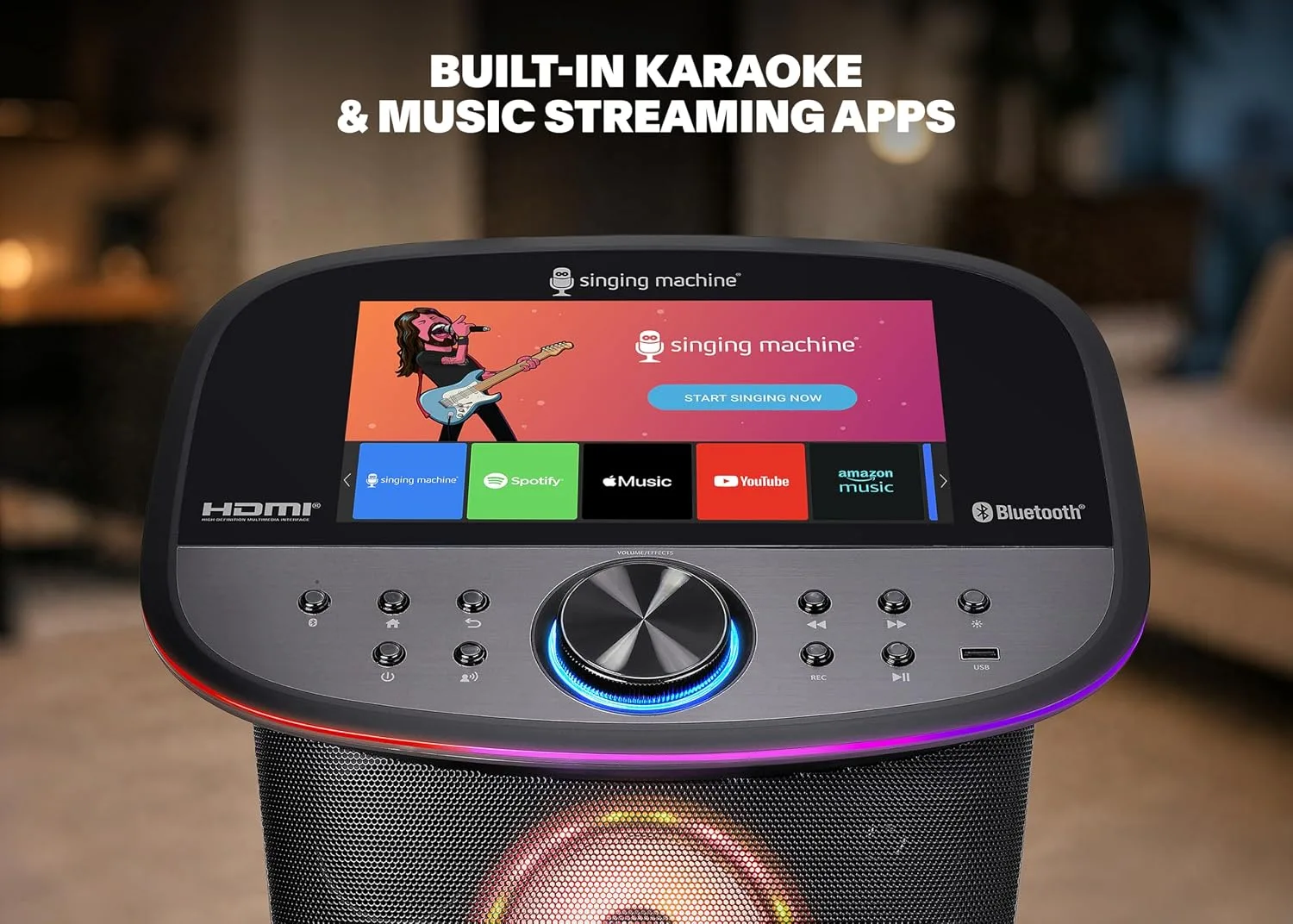 Singing Machine Karaoke Machine Screen, WiFi, Music Apps, 2 Microphones