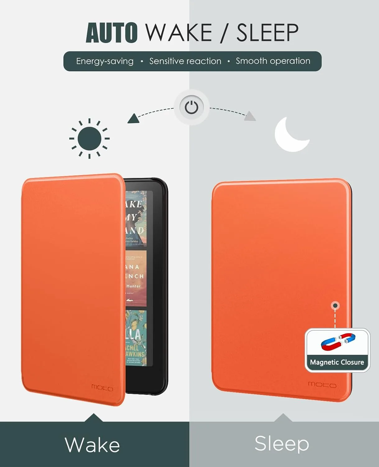 MoKo Case for 7" Kindle Paperwhite 12th Gen&Colorsoft 2024, Orange
