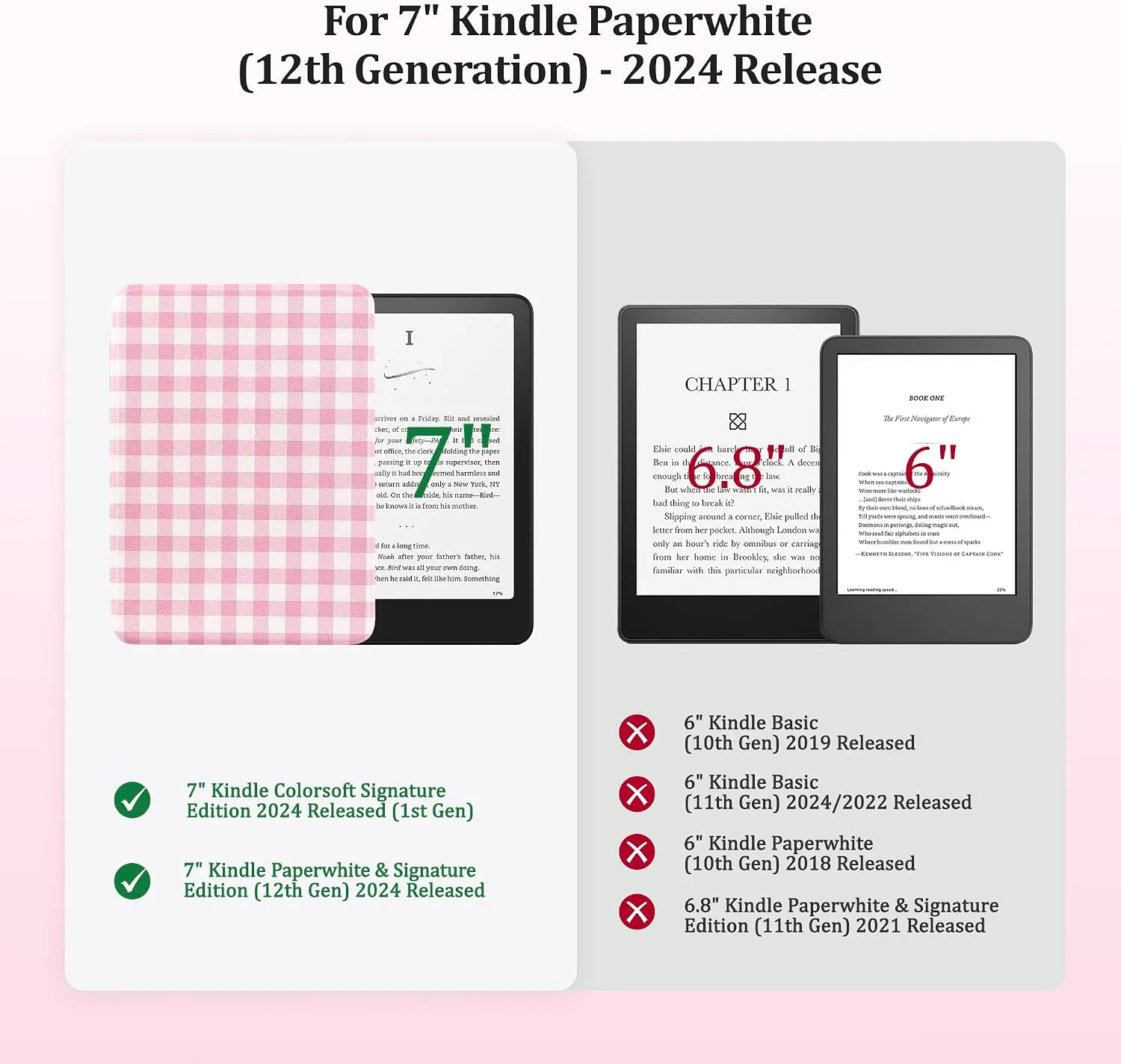 SESENSE Magnetic Case for 7'' Kindle Paperwhite 12th Gen 2024 & Colorsoft