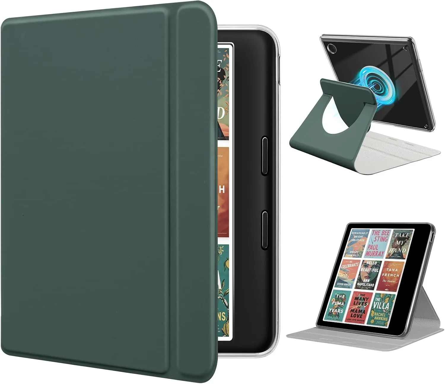 Rotating Case for Kobo Libra 7" & Tolino Vision – 360° Rotating, Green