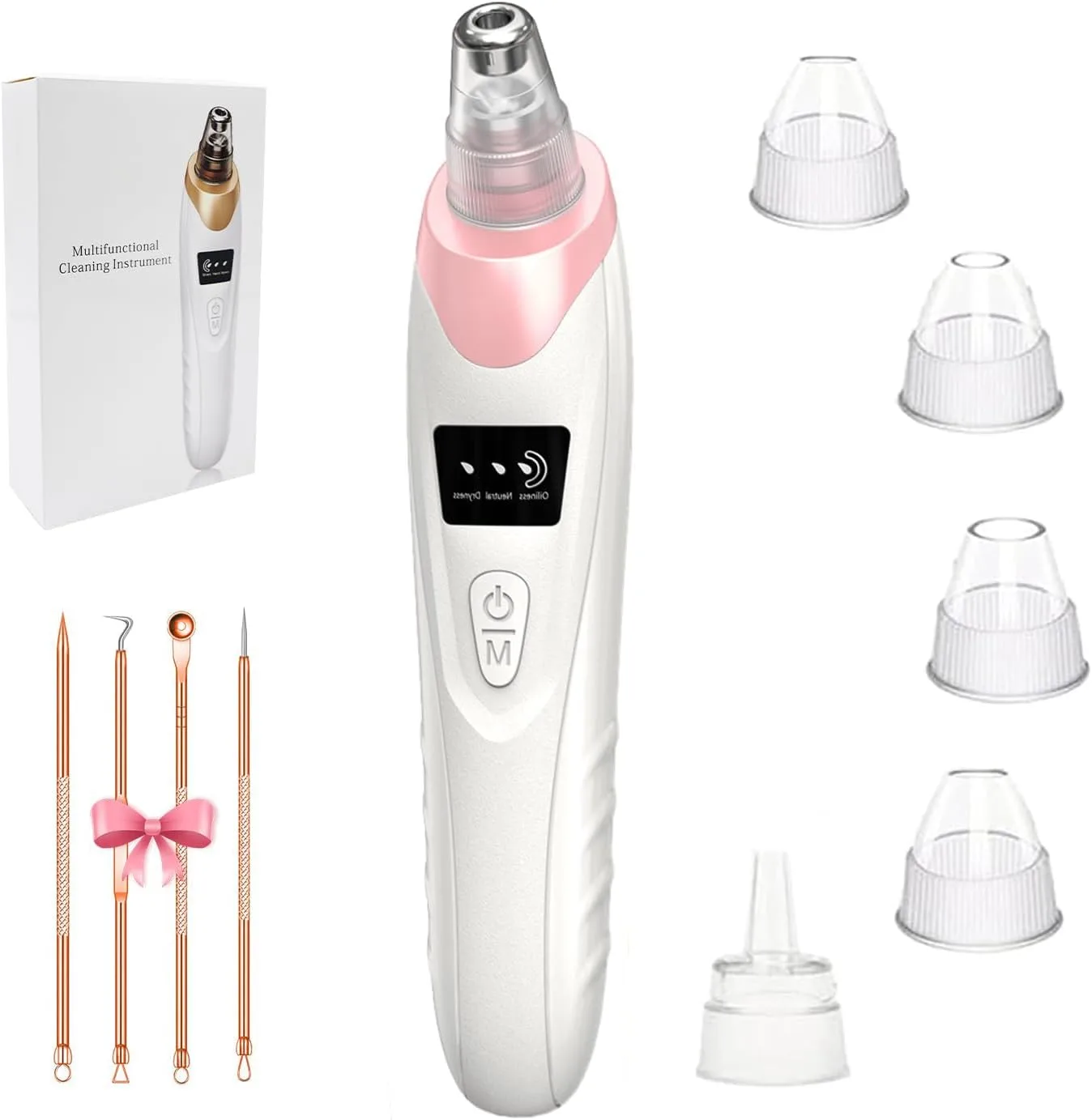 Blackhead Remover Pore Vacuum,Facial Pore Cleaner Blackhead Vacuum (Pink)