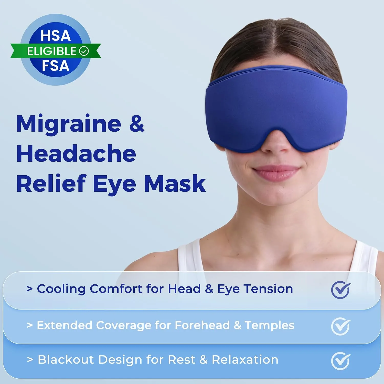 2 Pack Cooling Gel Eye Mask for Puffy Eyes, Migraine Relief, FSA Eligible