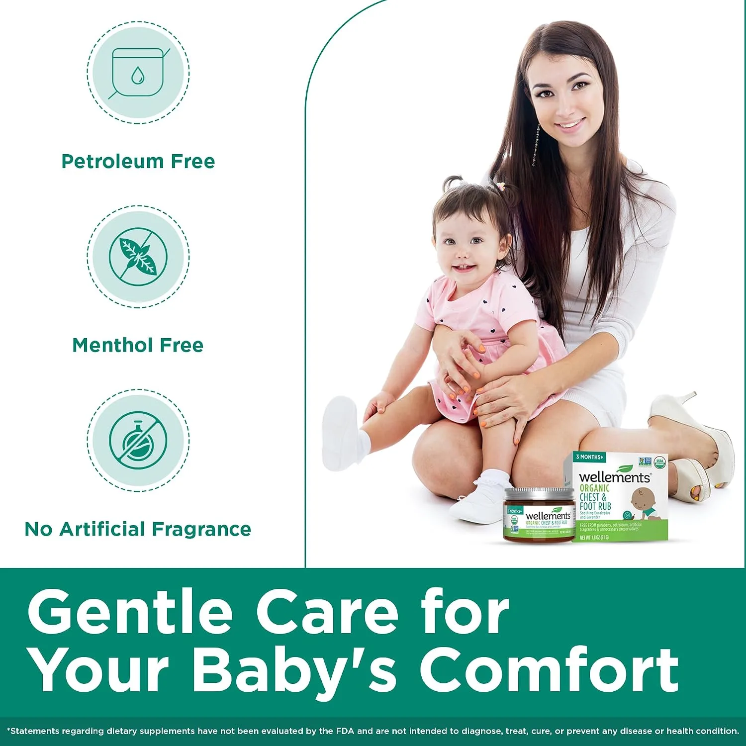 Wellements Organic Baby Chest & Foot Rub Congestion Eucalyptus 3 Months+