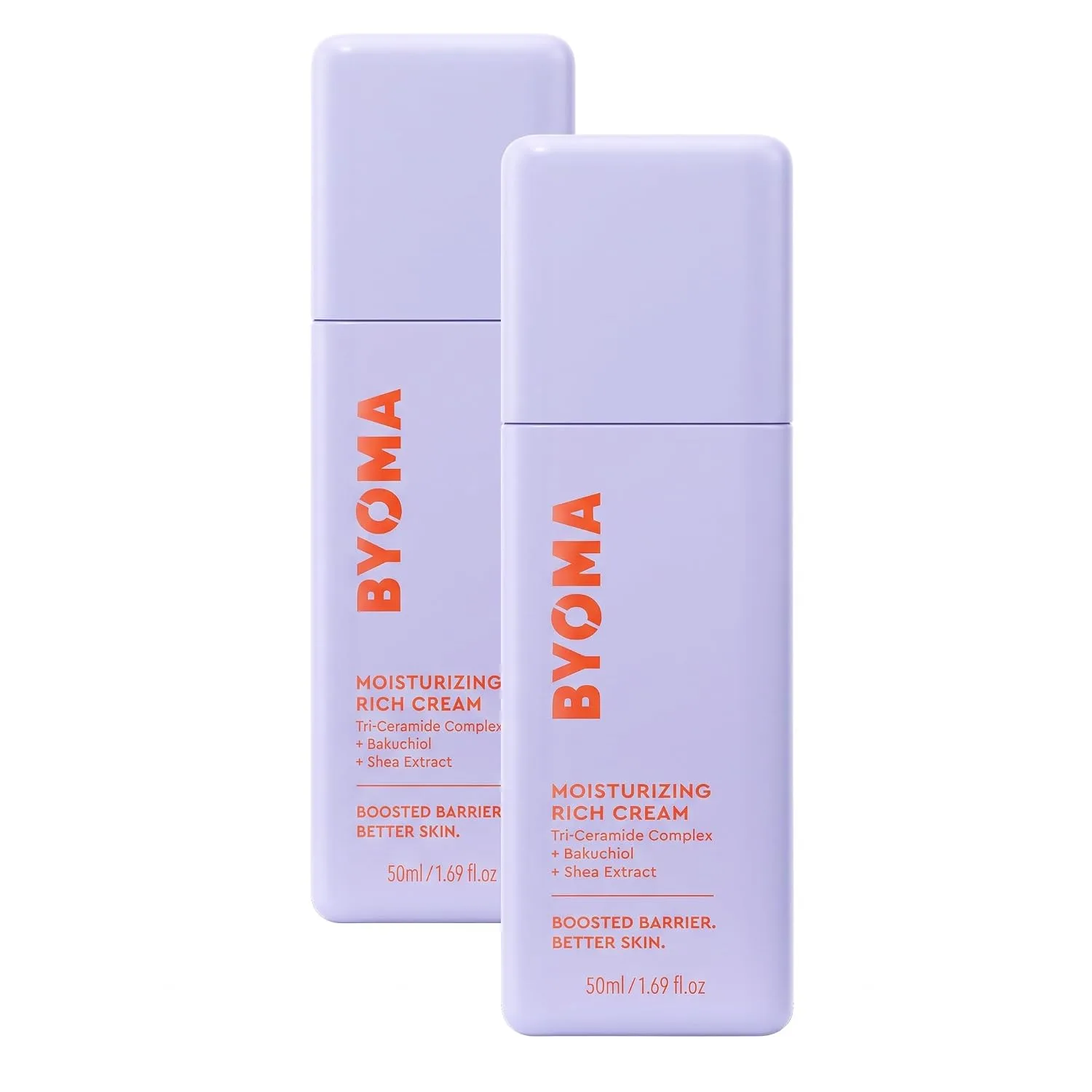 BYOMA Moisturizing Rich Cream-Barrier Repair Cream Face Lotion with Bakuchiol&Shea Extract-Ceramide Face Moisturizer for Dry Skin-Anti Wrinkle,Alcohol Free-Face Moisturizer-1.69 fl.oz,(Pack of 2)