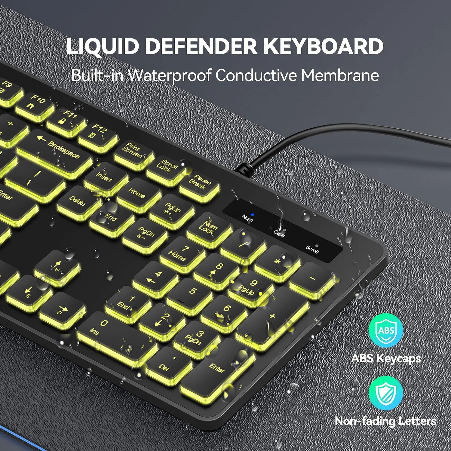 TECKNET Wired Keyboard, Silent Typing, Full-Size Layout,RGB Backlit