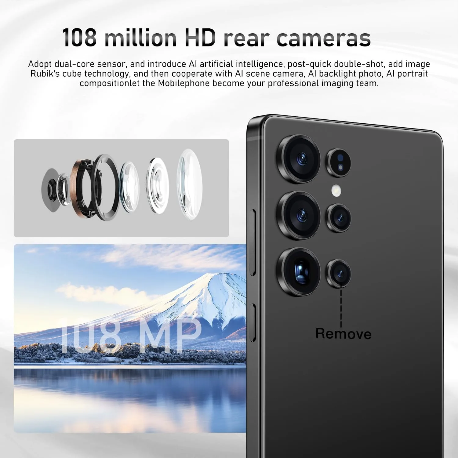 I25Ultra Unlocked Smartphone,16+512GB Unlocked Phone,6.9" HD+ Display,Built in Pen,Snapdragon 8 Gen3 7000mAh Dual Speakers 5G/Face ID/Fingerprint Lock/Dual SIM/GPS (Black)