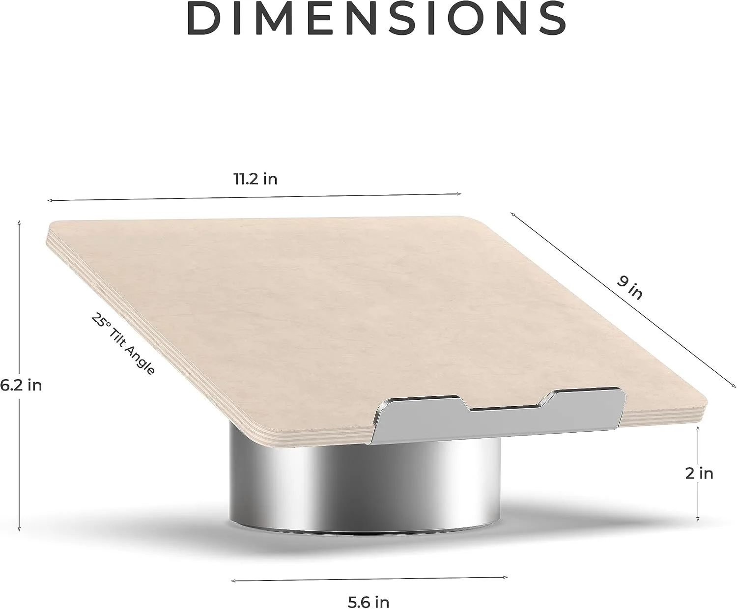 HumanCentric Laptop Riser for Desk, Maple Wood Top Space Gray Aluminum Base