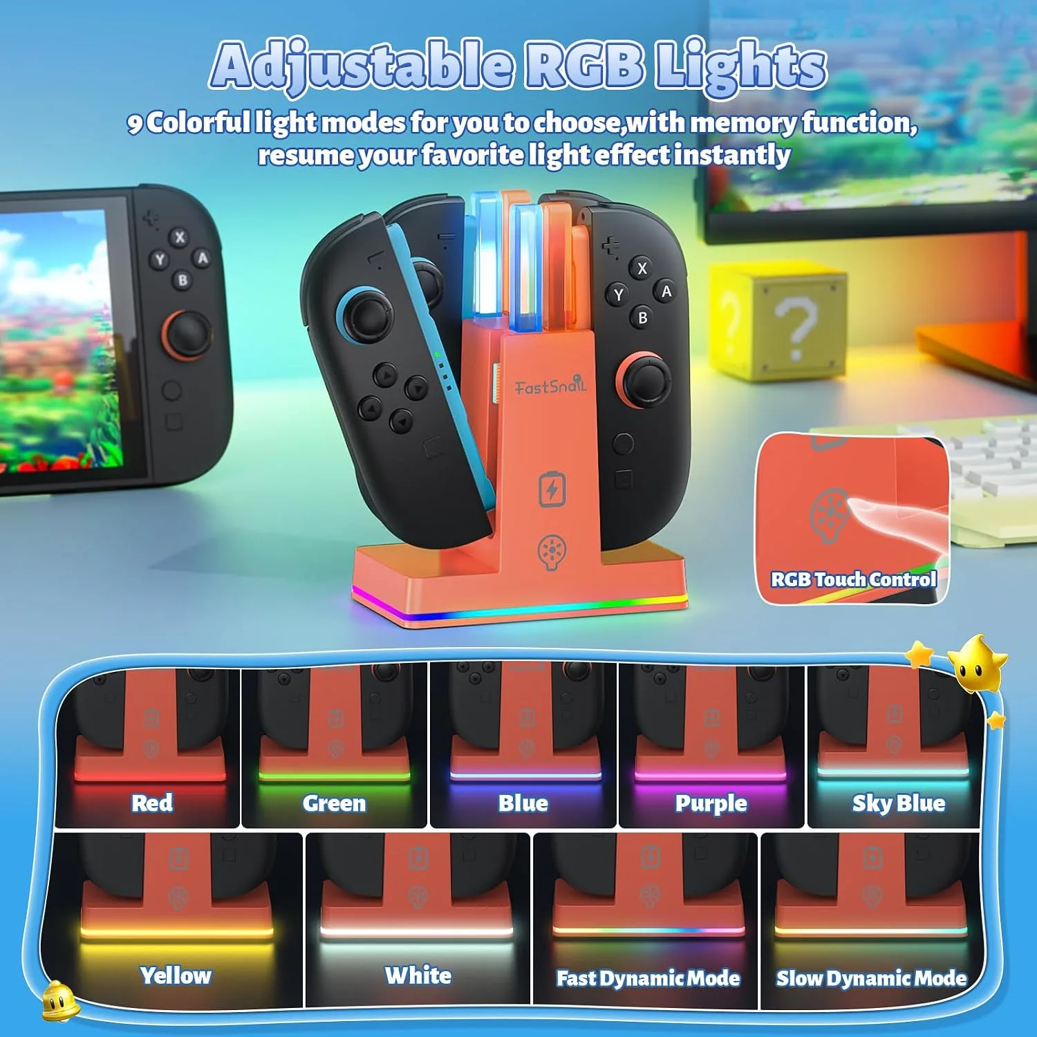 FASTSNAIL Switch 2 Controller Charger Dock for Nintendo Switch 2 for JoyCon