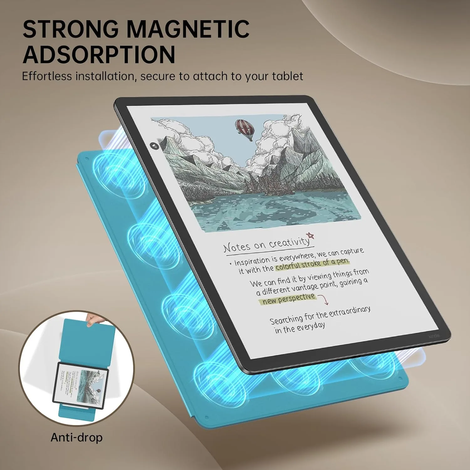 MoKo Magnetic Case for 11" Kindle Scribe 3rd & Colorsoft 1st,Albi Fior