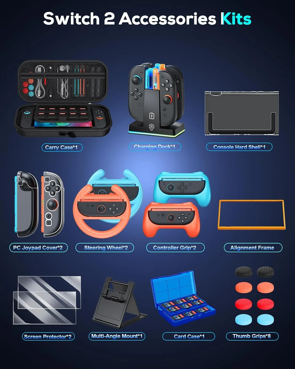Auarte [Charge Inside] Switch 2 Carrying Case for Nintendo Switch 2 Console