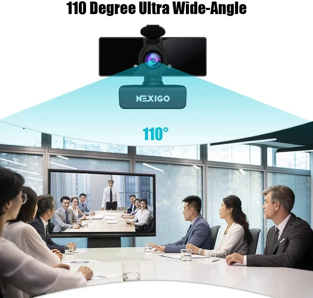 NexiGo N660 1080P Business Webcam, Dual Microphone & Privacy Cover, USB FHD Web Computer Camera, Plug and Play, for Zoom/Skype/Teams/Webex, Laptop MAC PC Desktop