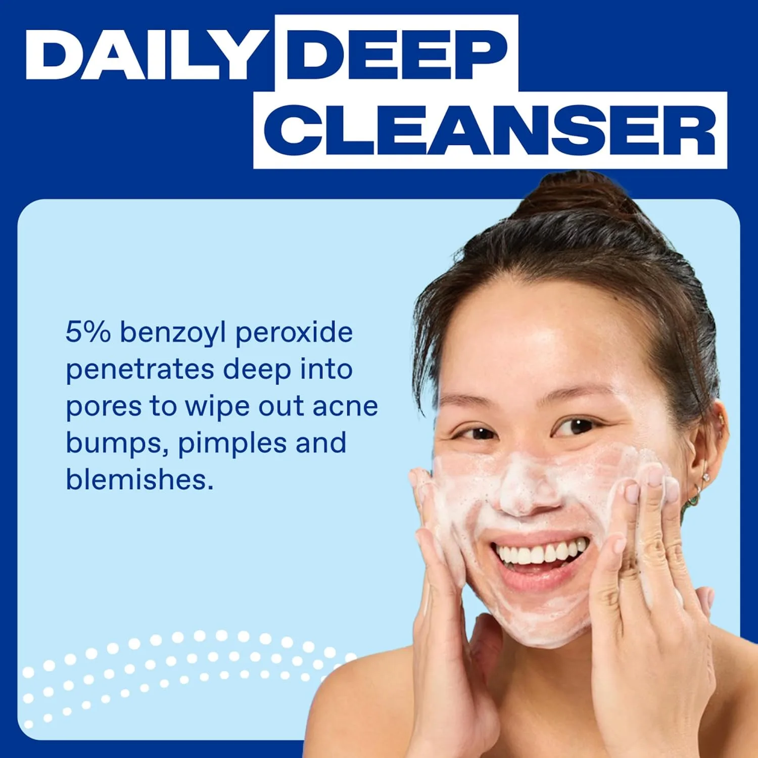 Differin Acne Face Wash, 5% Benzoyl Peroxide Daily Cleanser, 4oz