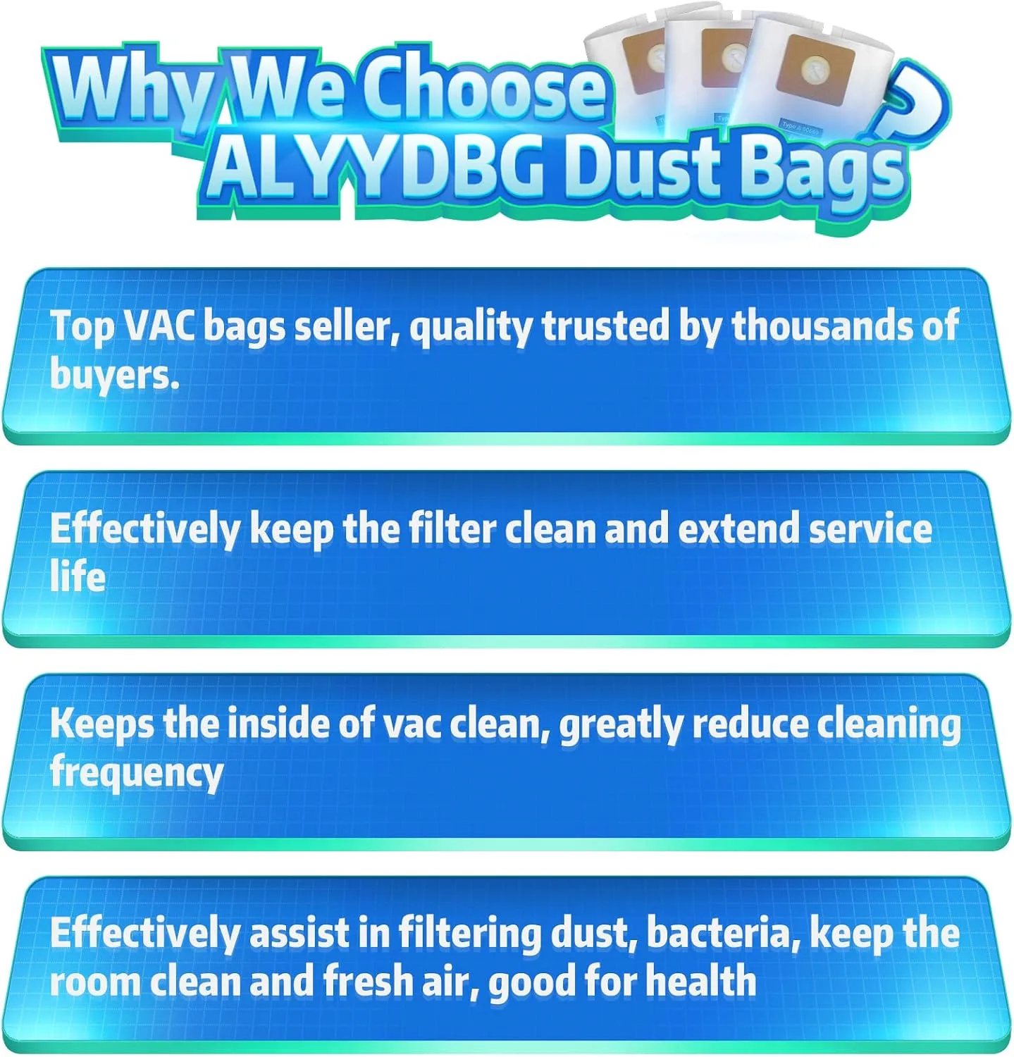 3 Pack ALYYDBG for Shop Vac Bags 3 Gallon Type C 90669 9066900 9066933