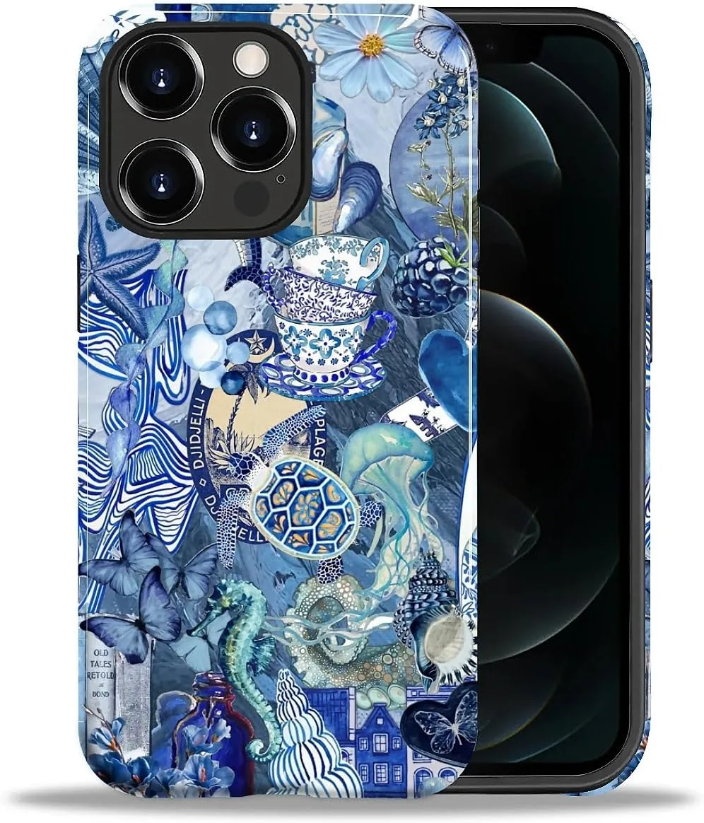 Funda para iPhone 12/12 Pro Daizag doble capa azul con diseño marino