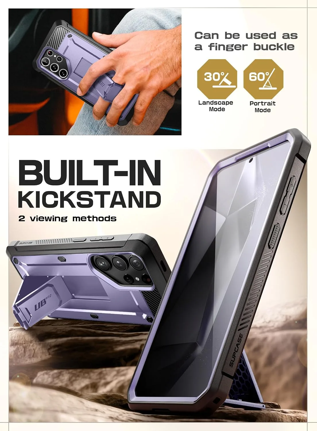 SUPCASE for Galaxy S24 Ultra Case with Built-in Screen Protector, Mauve