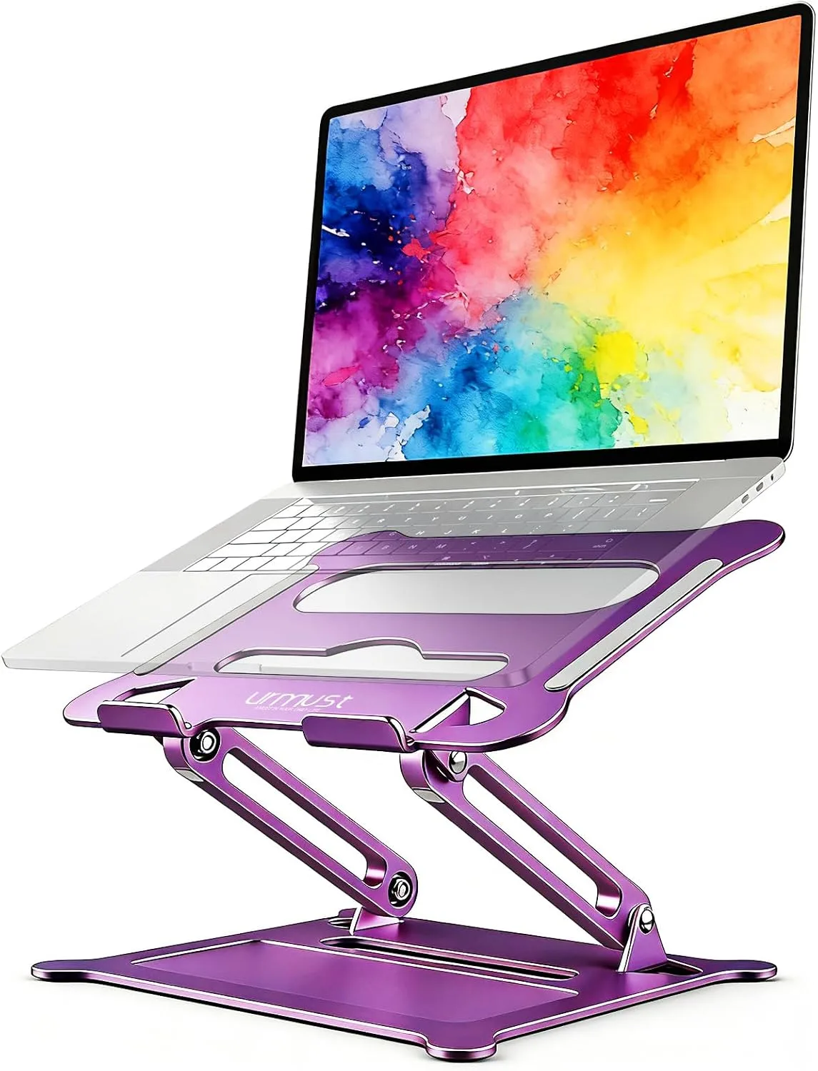 Urmust Adjustable Laptop Stand for Desk, 10-15.6“ Laptop Riser, Purple