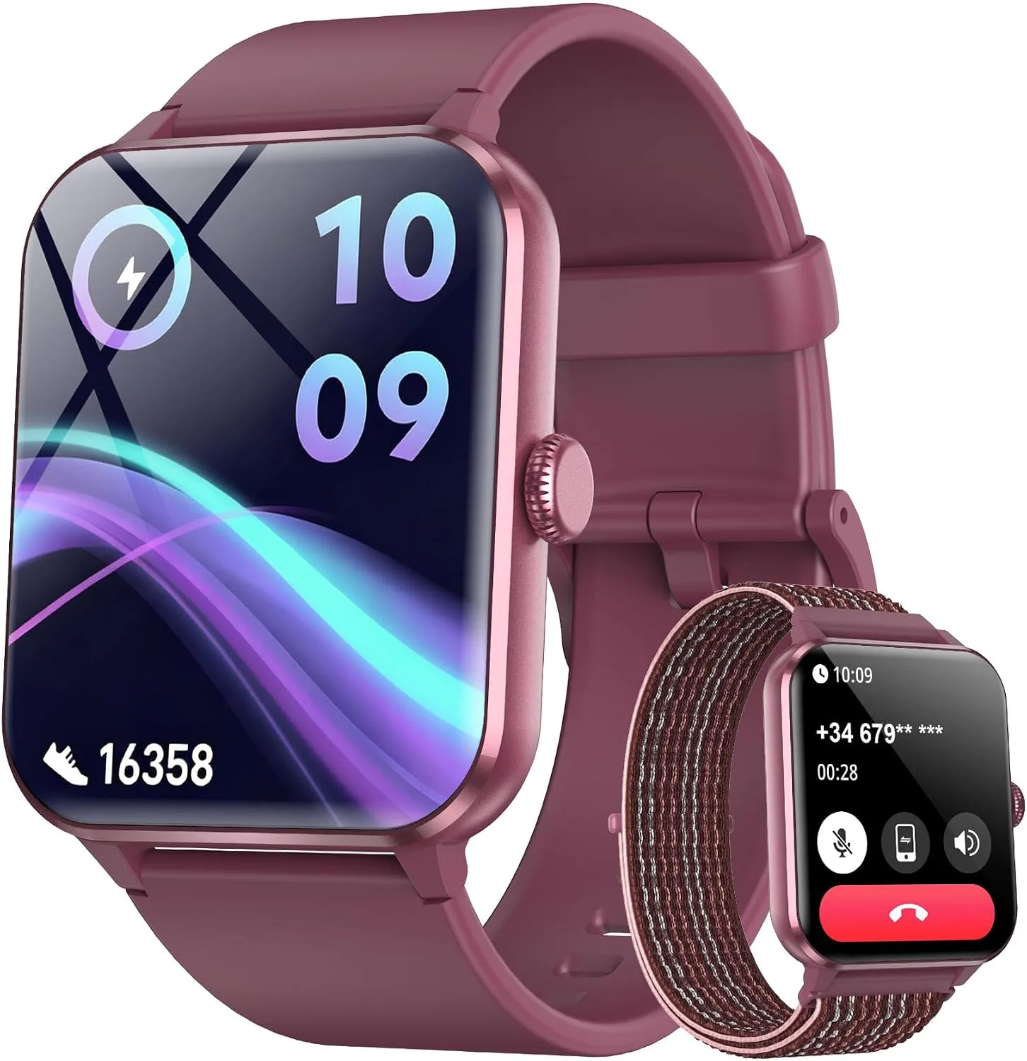 Blackview 2026 Fitness Tracker (Answer/Make Calls), 1.85'' Smart Watch for Men and Women with Heart Rate/Sleep Monitor/2 Straps, 100+ Sports Modes, IP68 Waterproof Activity Tracker for Android/iPhone