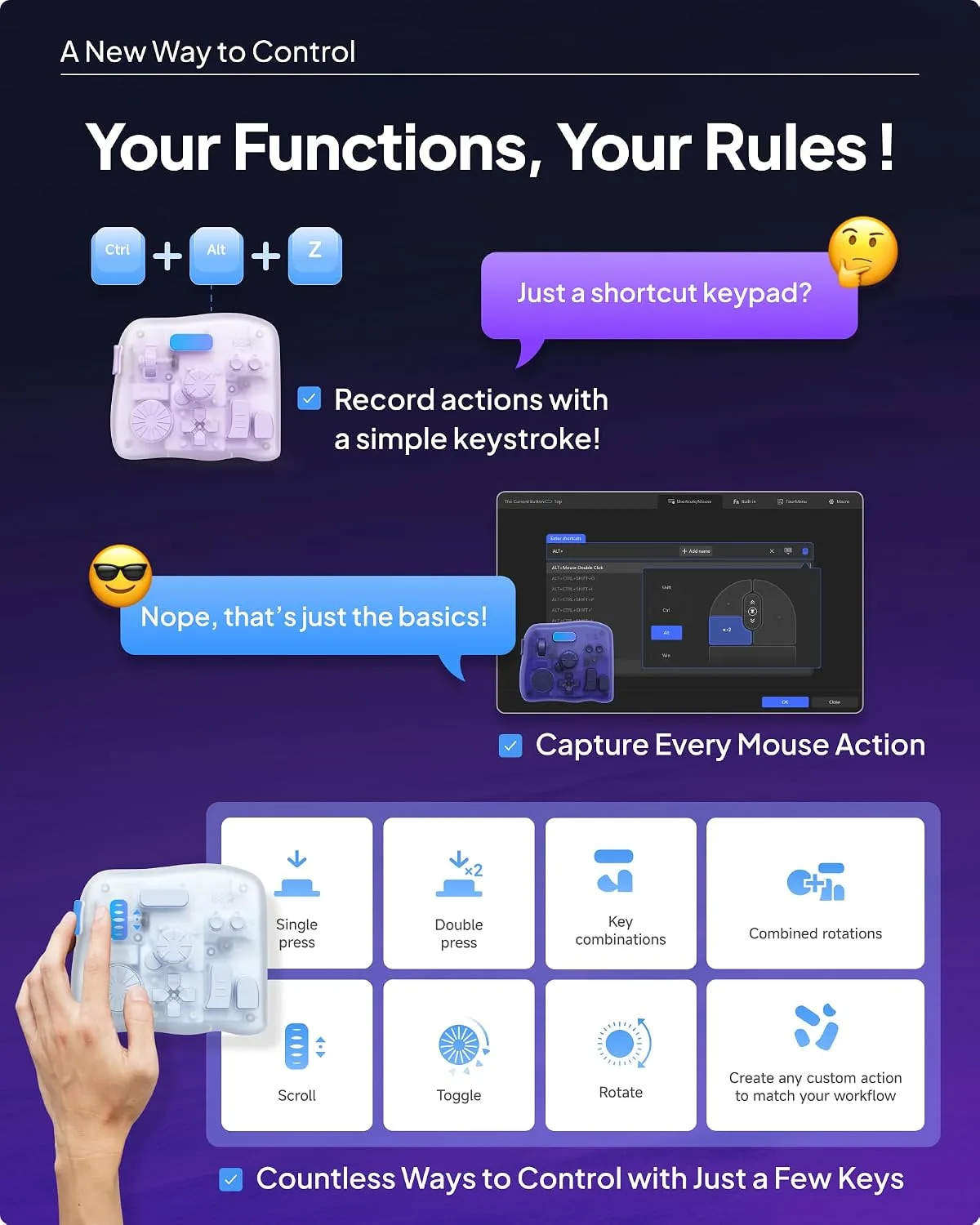 TOUR BOX Elite Plus Editing Controller, Complete Control, Aurora Violet