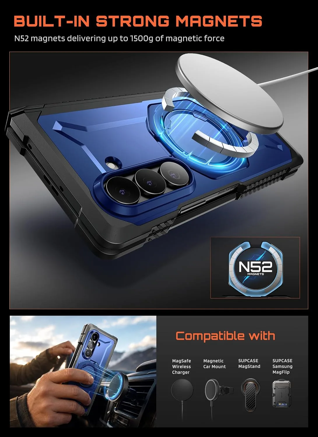 SUPCASE for Galaxy Z Fold 8 Ultra Case, Glass & Privacy Screen, Full Hinge