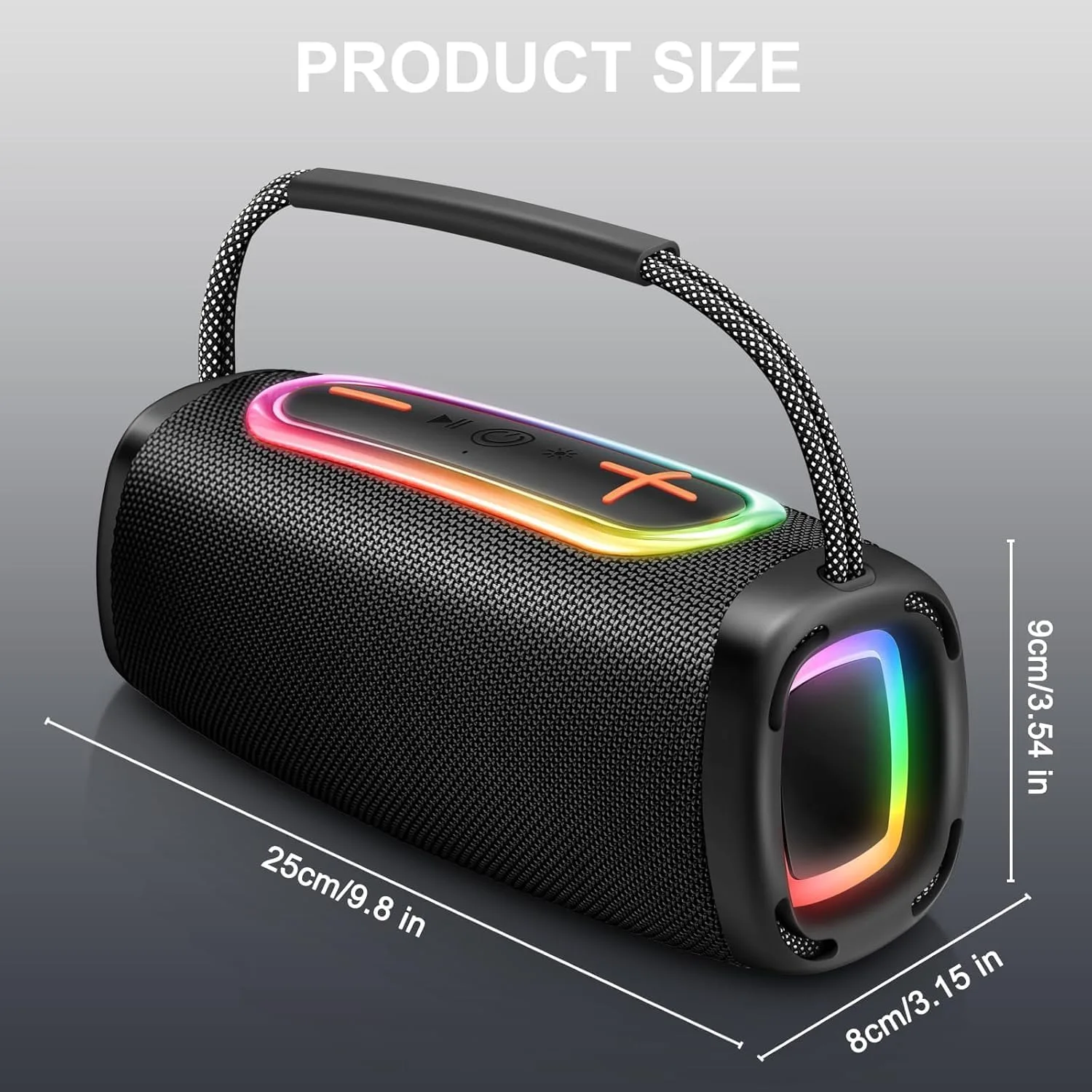 2026 Outdoor Bluetooth BT5.4 Speaker: 65W Loud Sound, IPX7 Waterproof with 40H Playtime, Bass, TWS, 6000mAh Portable Wireless Speakers with RBG Light Show for House, Party, Projector, Beach (Black)