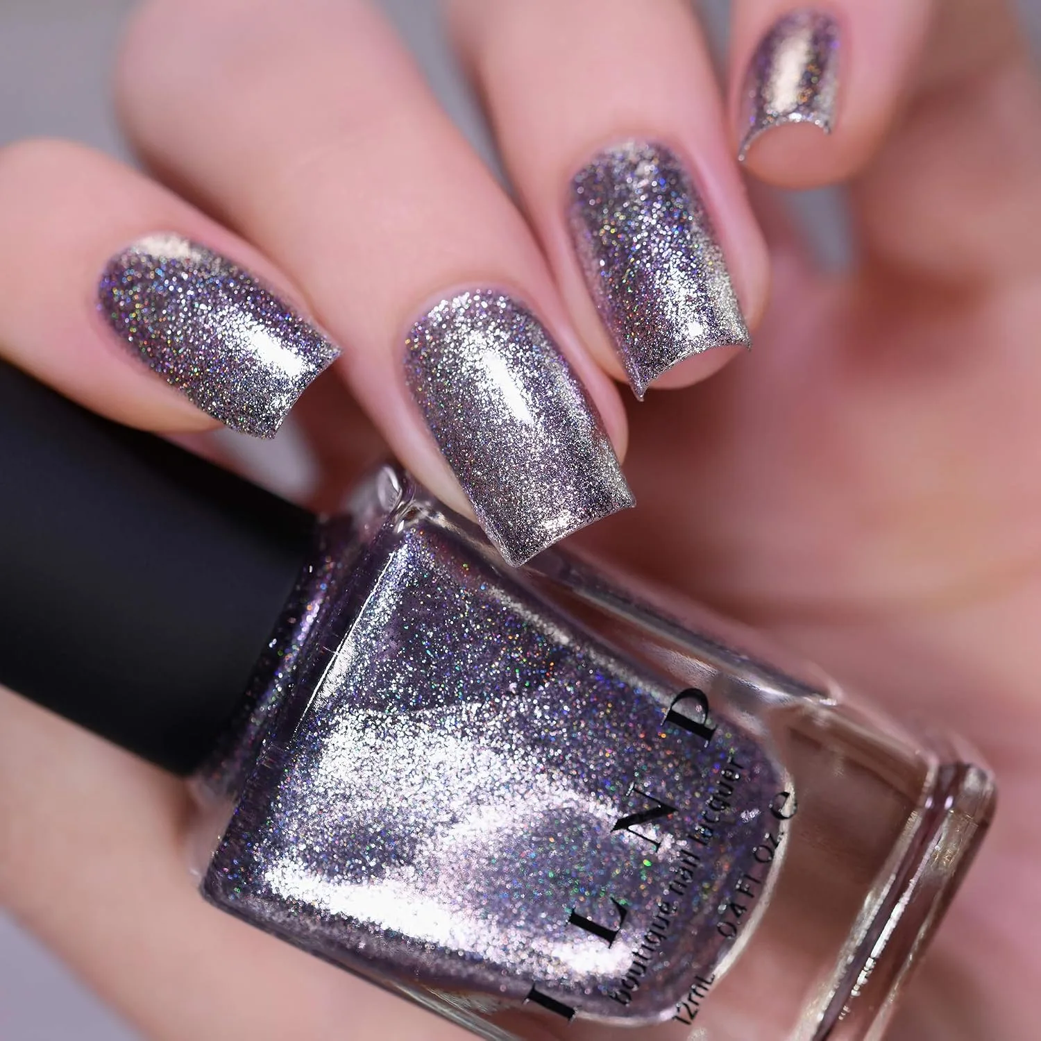 ILNP Echo - Platinum Silver Holographic Ultra Metallic Nail Polish
