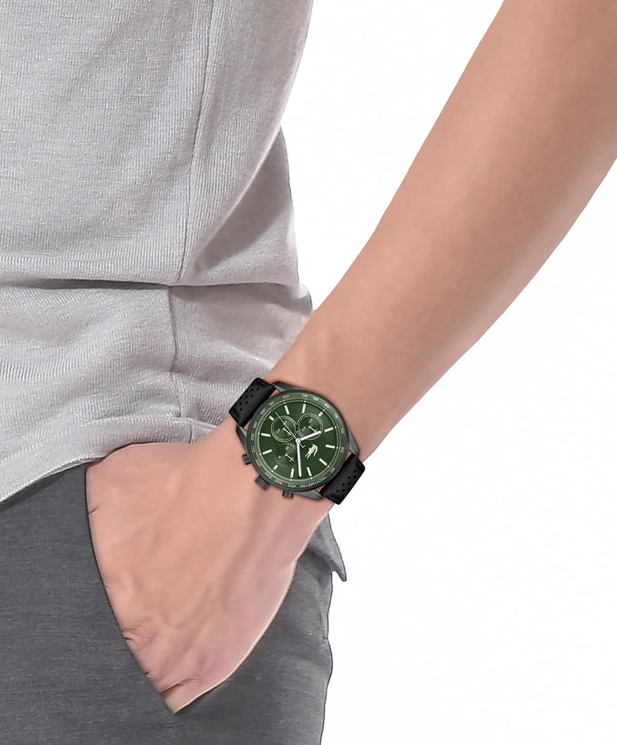 Lacoste Boston Men's Chronograph Watch - Classic Stainless Steel - Tachymeter - Water Resistant up to 5ATM/50 Meters - Modern Design for Him - 42mm