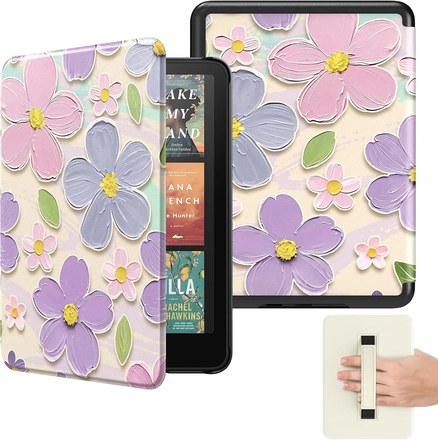 MoKo Case for 7" Kindle Paperwhite 12th Gen 2024, Oil Painting Flower
