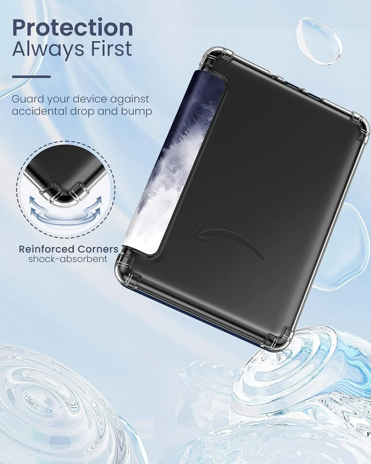 MoKo Case for Kindle Paperwhite 12th Gen & Colorsoft 2024,Gray Forest