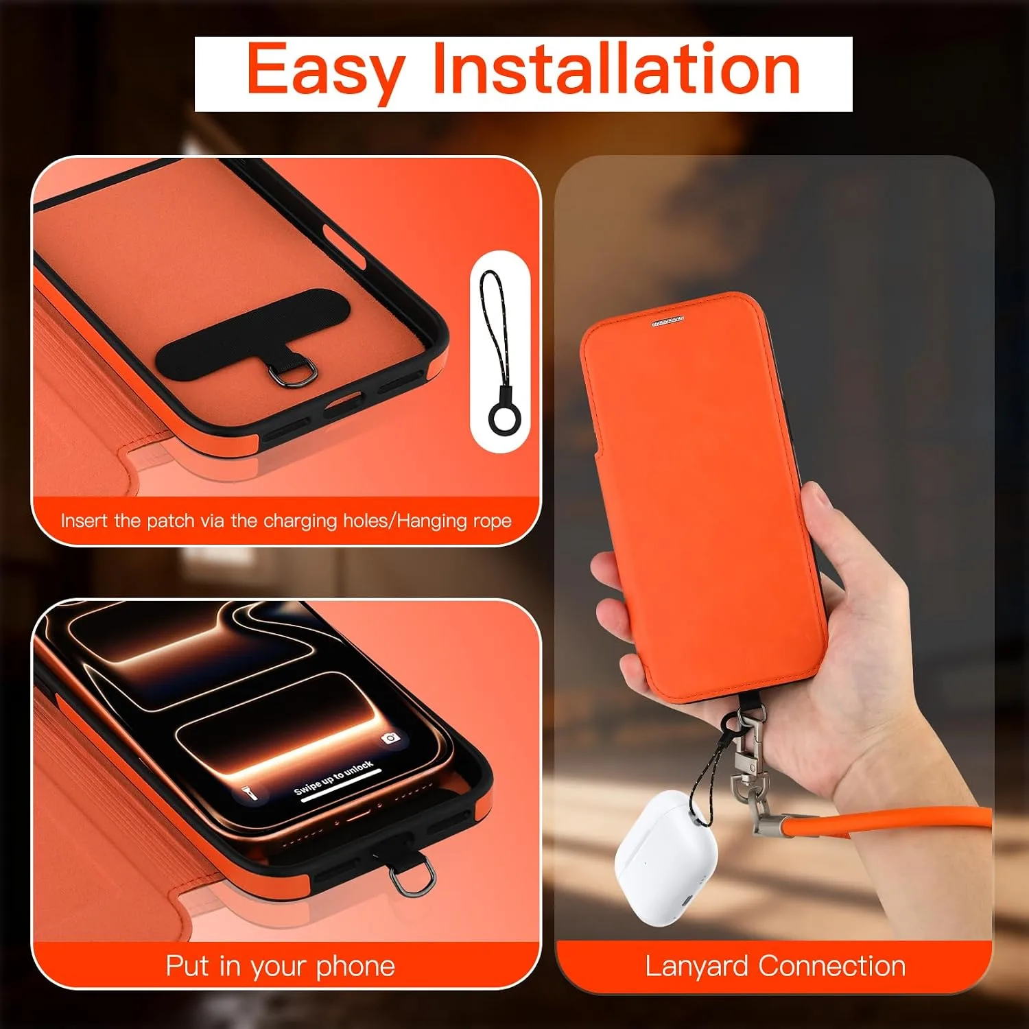 Wallet Phone Case Crafted for iPhone 17 Pro Max Orange
