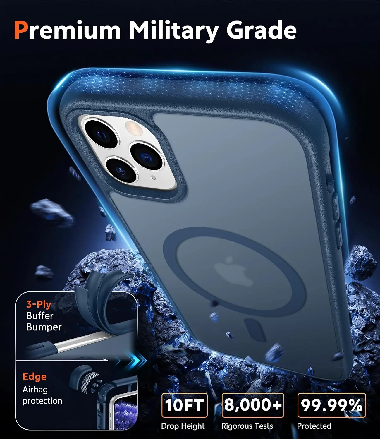 FNTCASE for iPhone 11 Pro-Max Case Matte Slim Compatible with Magsafe