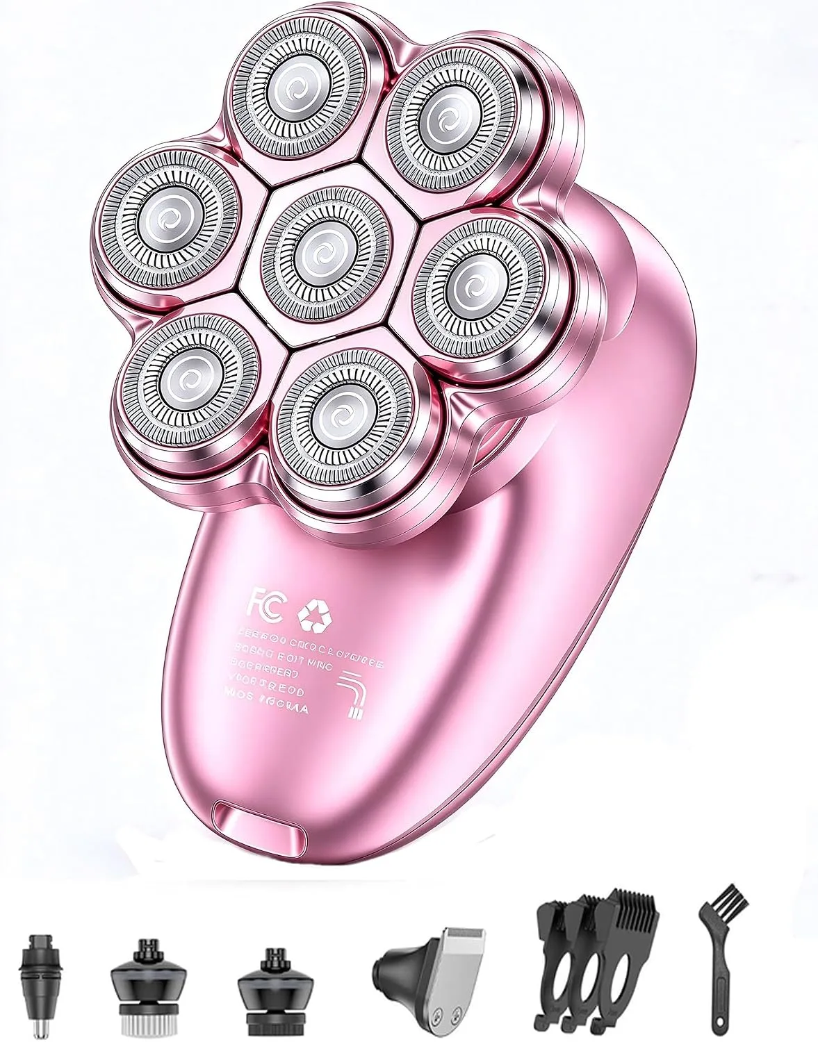 5-in-1 Electric Razors for Women, 7D Women's Full Body Shaver for Legs, IPX7 Waterproof Wet Dry Shaver with LED Display, Portable Hair Removal Shavers for Womens Face,Bikini, Lip, Arms