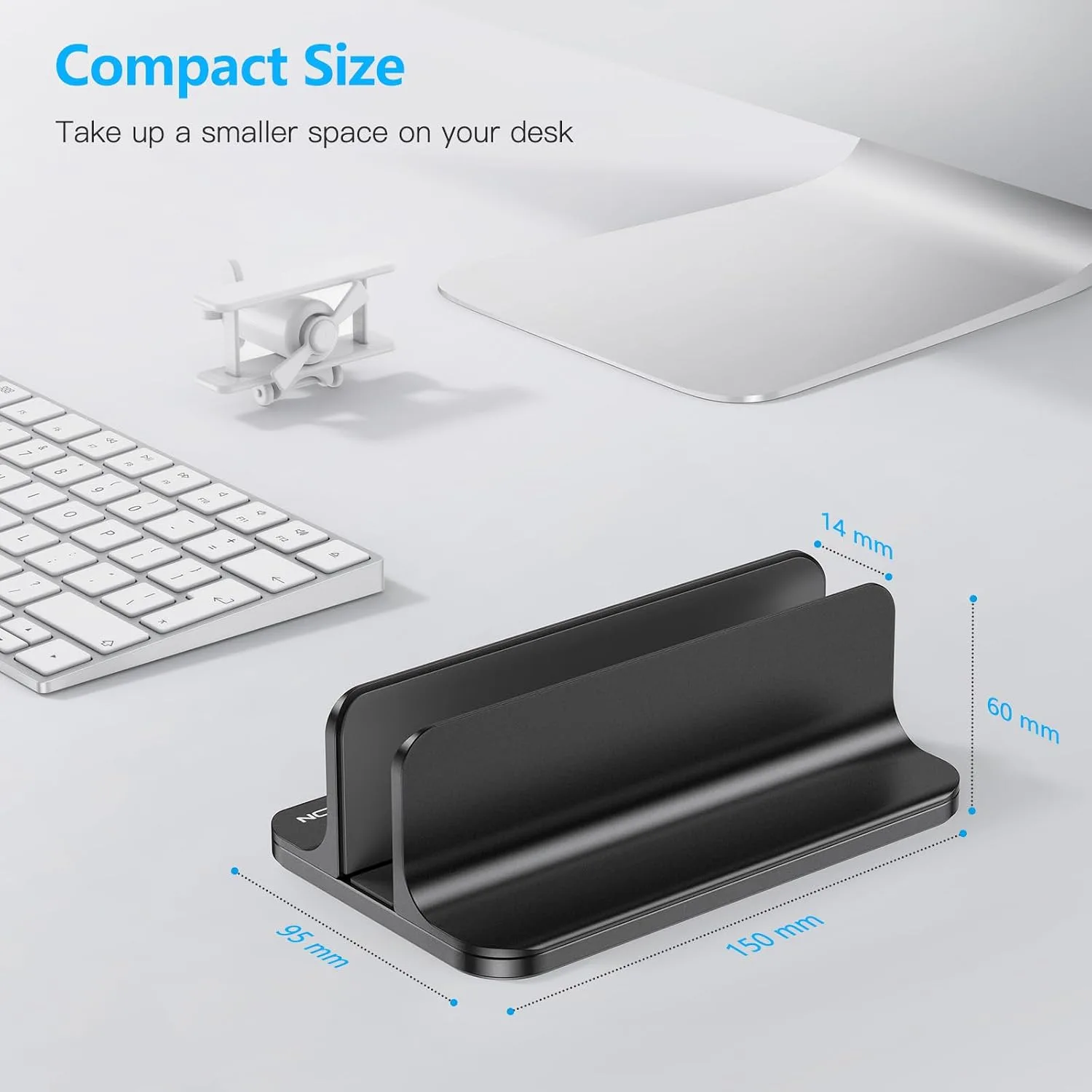 OMOTON Vertical Laptop Stand Holder, Adjustable Dock for MacBook, Black