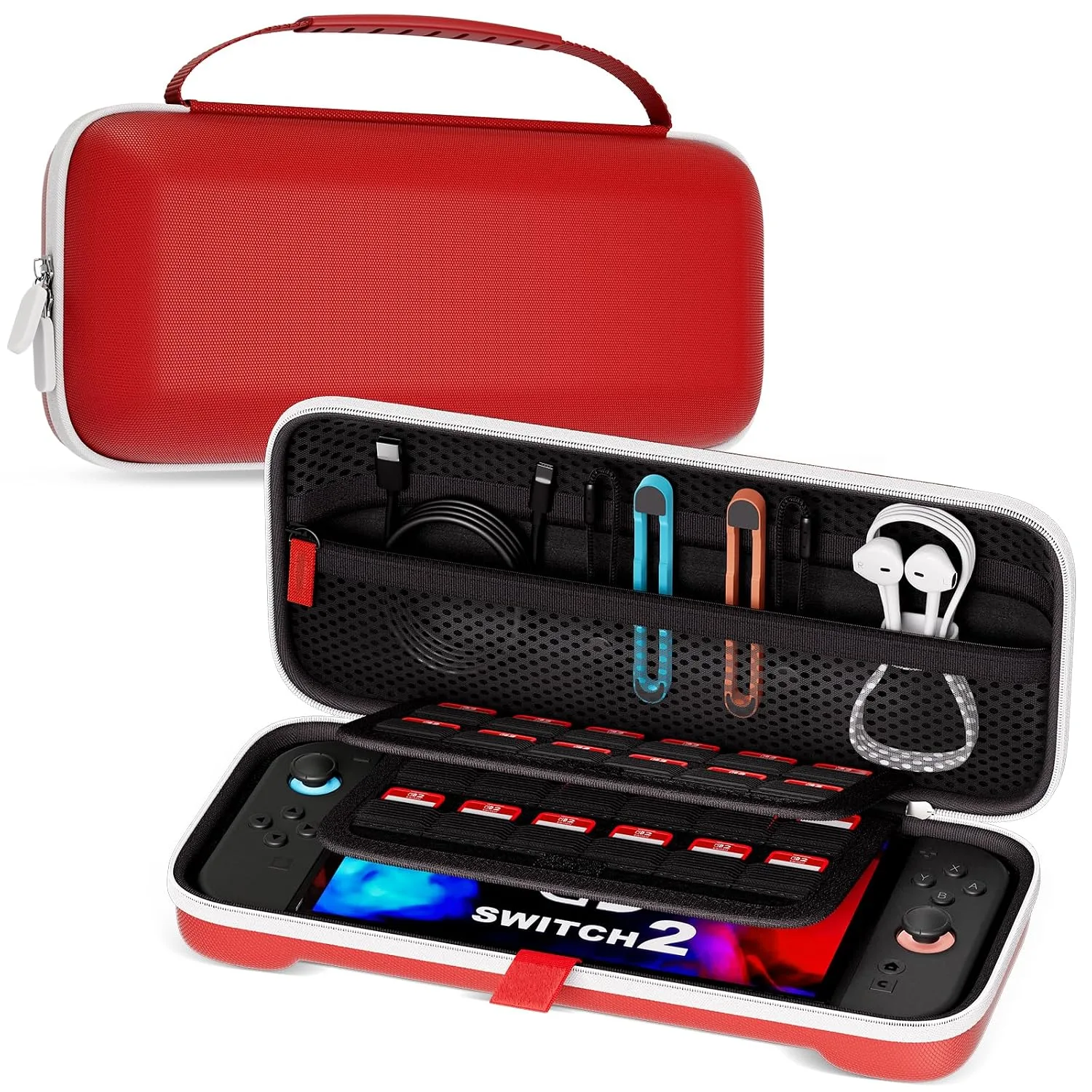 Funda ProCase para Nintendo Switch 2 2025 tamaño estándar roja