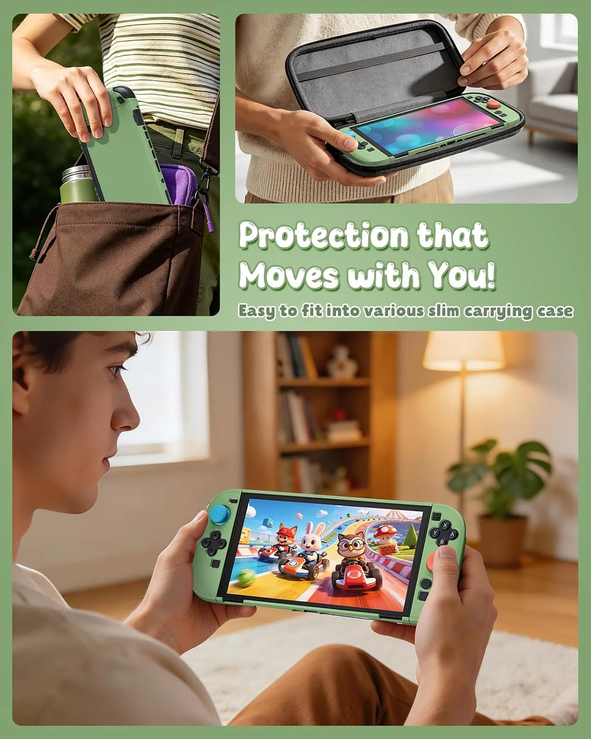 FYOUNG Switch 2 Cute Cover Case, Dockable Protective Shell for Nintendo 2