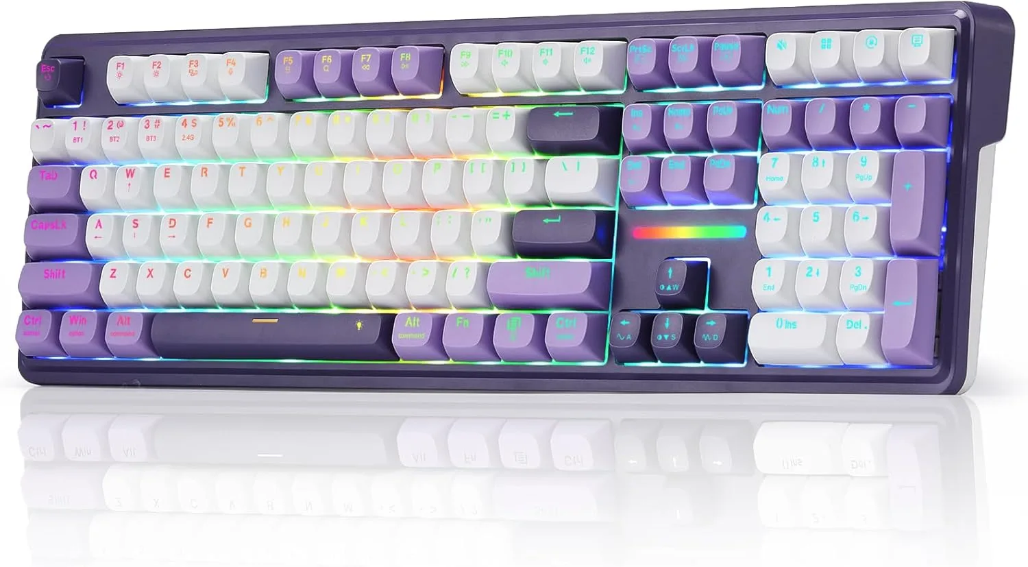 Redragon K745 PRO Wireless 108-Key Gasket RGB Gaming Keyboard, 4 Hotkeys