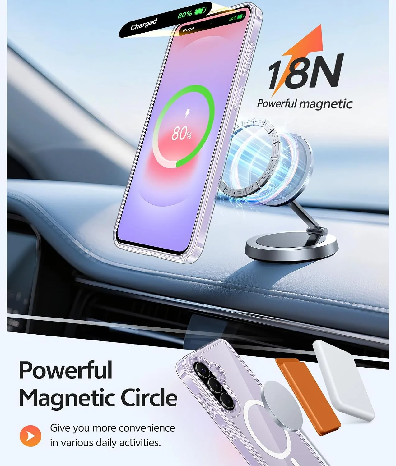 FNTCASE for Galaxy A37/A36 5G Phone Case, Fit for Magsafe, Screen Protector