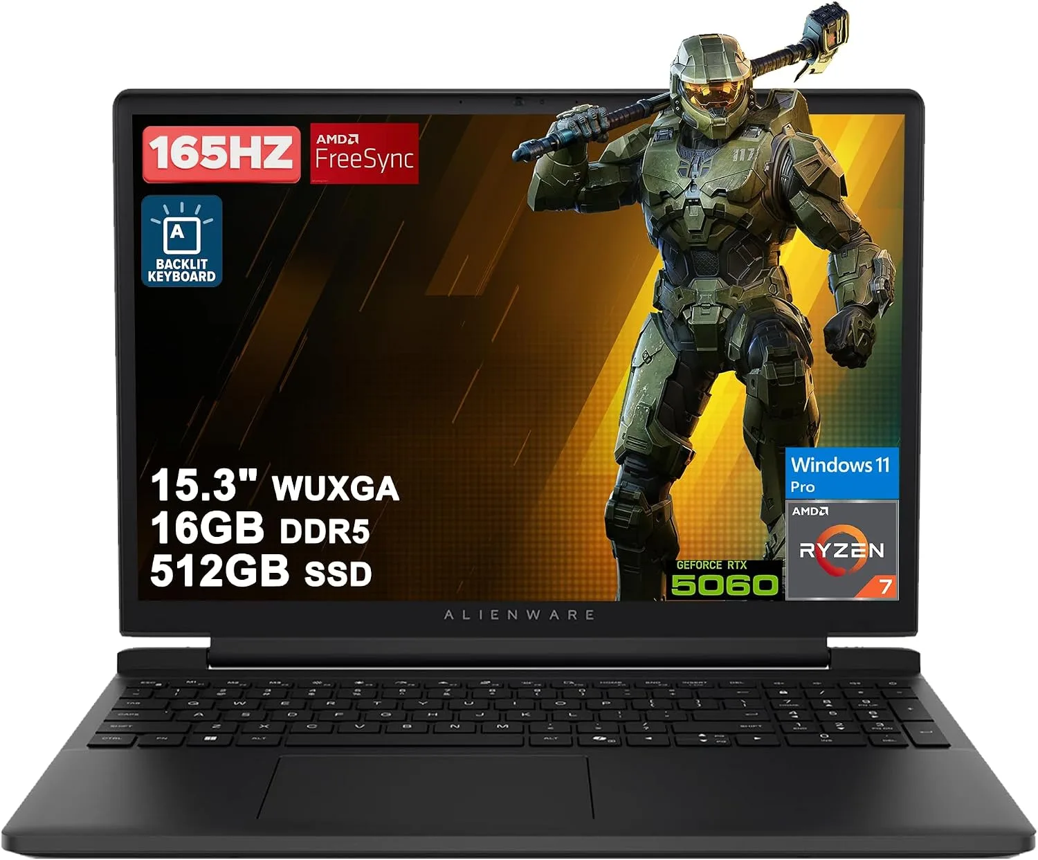 Laptop Dell Alienware 15 AI Gaming Ryzen 7 260 16GB DDR5 512GB SSD RTX 5060 15.3" WUXGA 165Hz