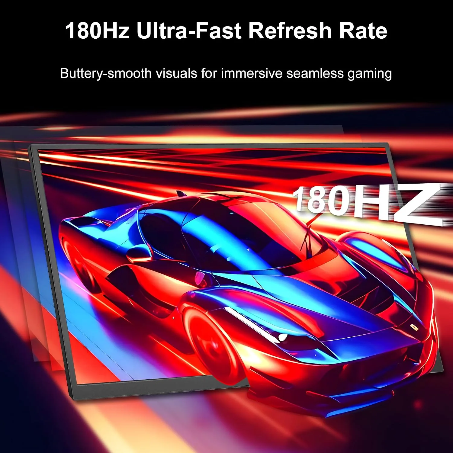 23.8" 2.5K 180Hz IPS Portable Monitor, HDR Dual Speakers HDMI for Laptop PC