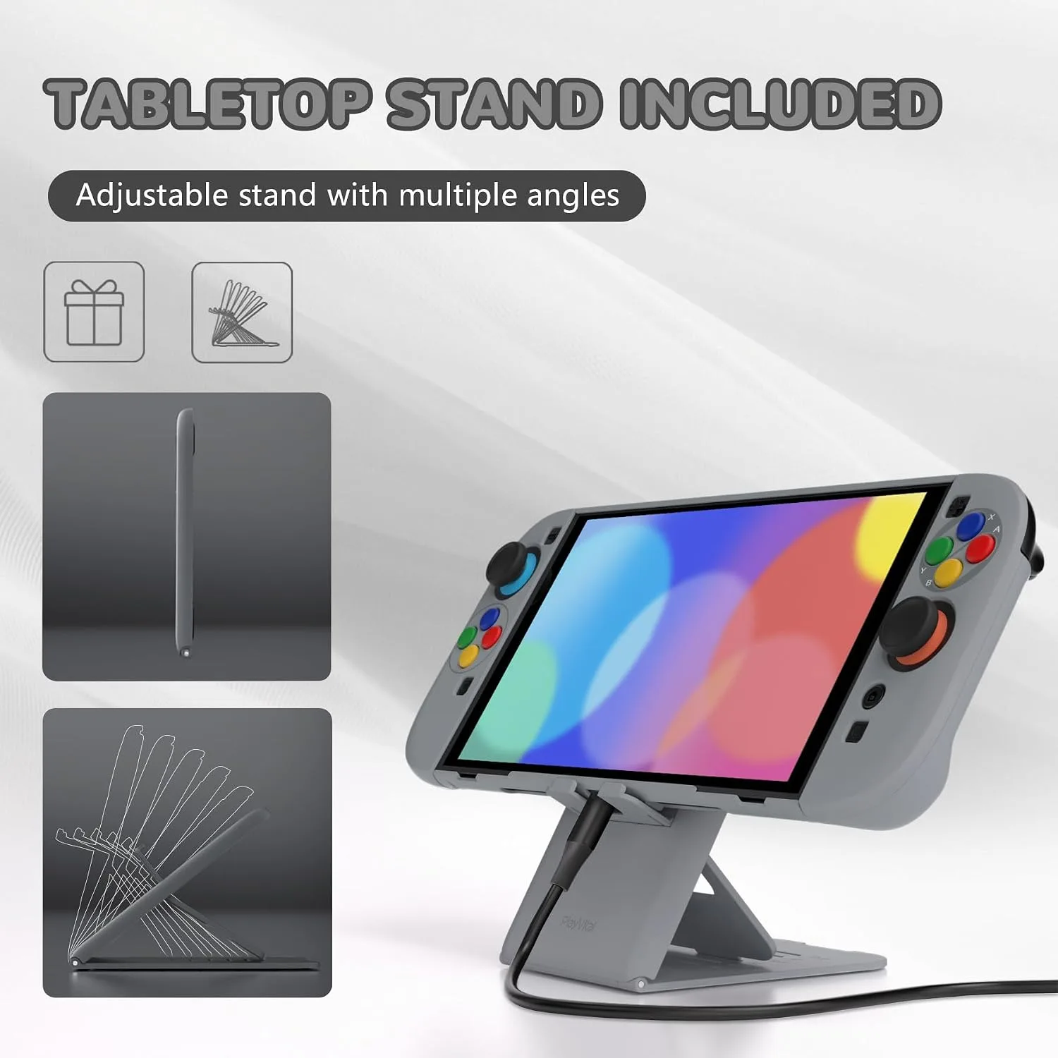 PlayVital Protective Case for Nintendo Switch 2 with Extra Stand | Ultra-Slim Dockable Hard Shell, Split Joycon Cover, Button Caps & Thumb Grips | Pattern Series, SFC SNES Classic EU Style