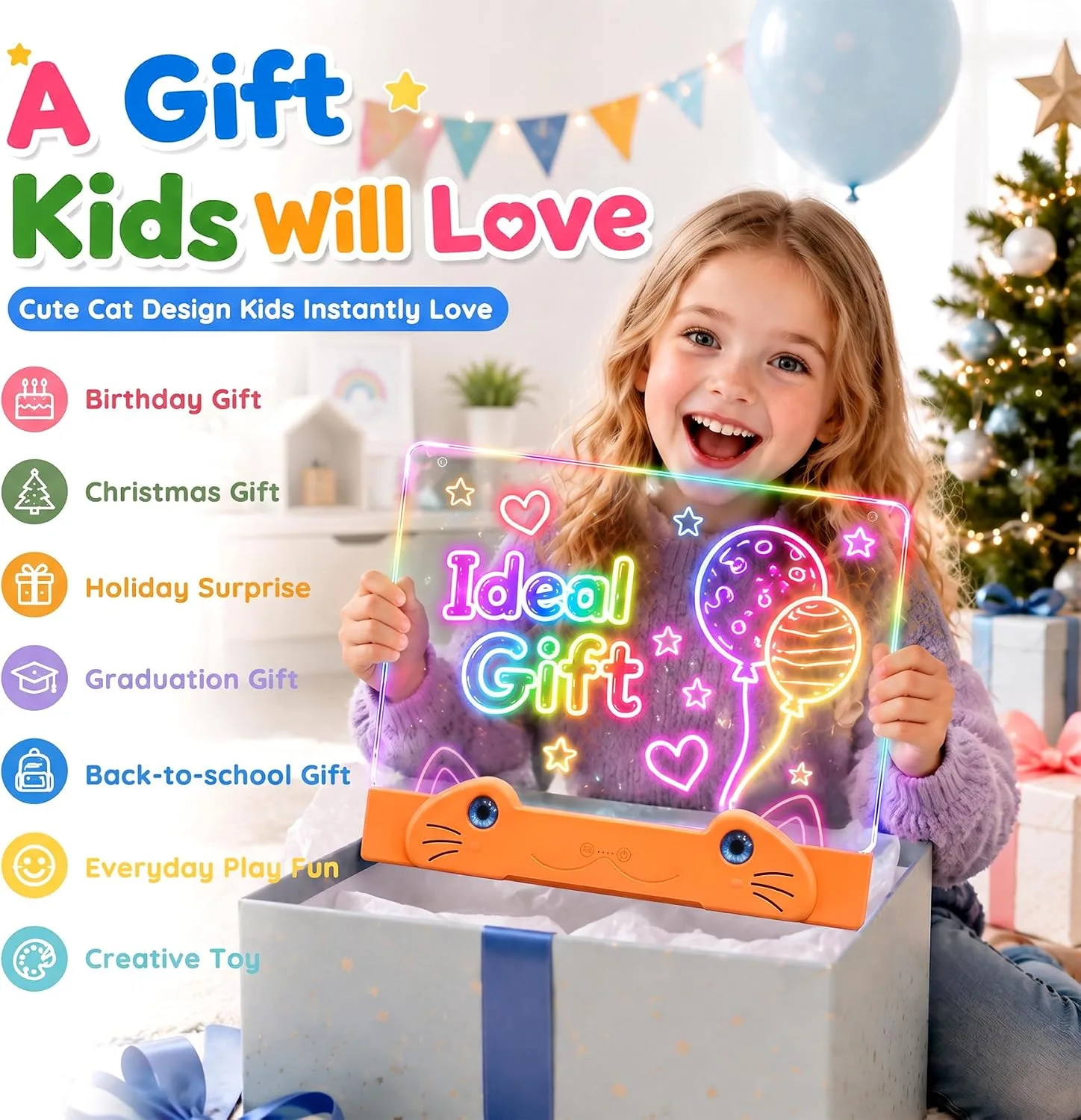 LED Drawing Board for Kids,Light Up Drawing Board,Gifts for Girls Boys Kids