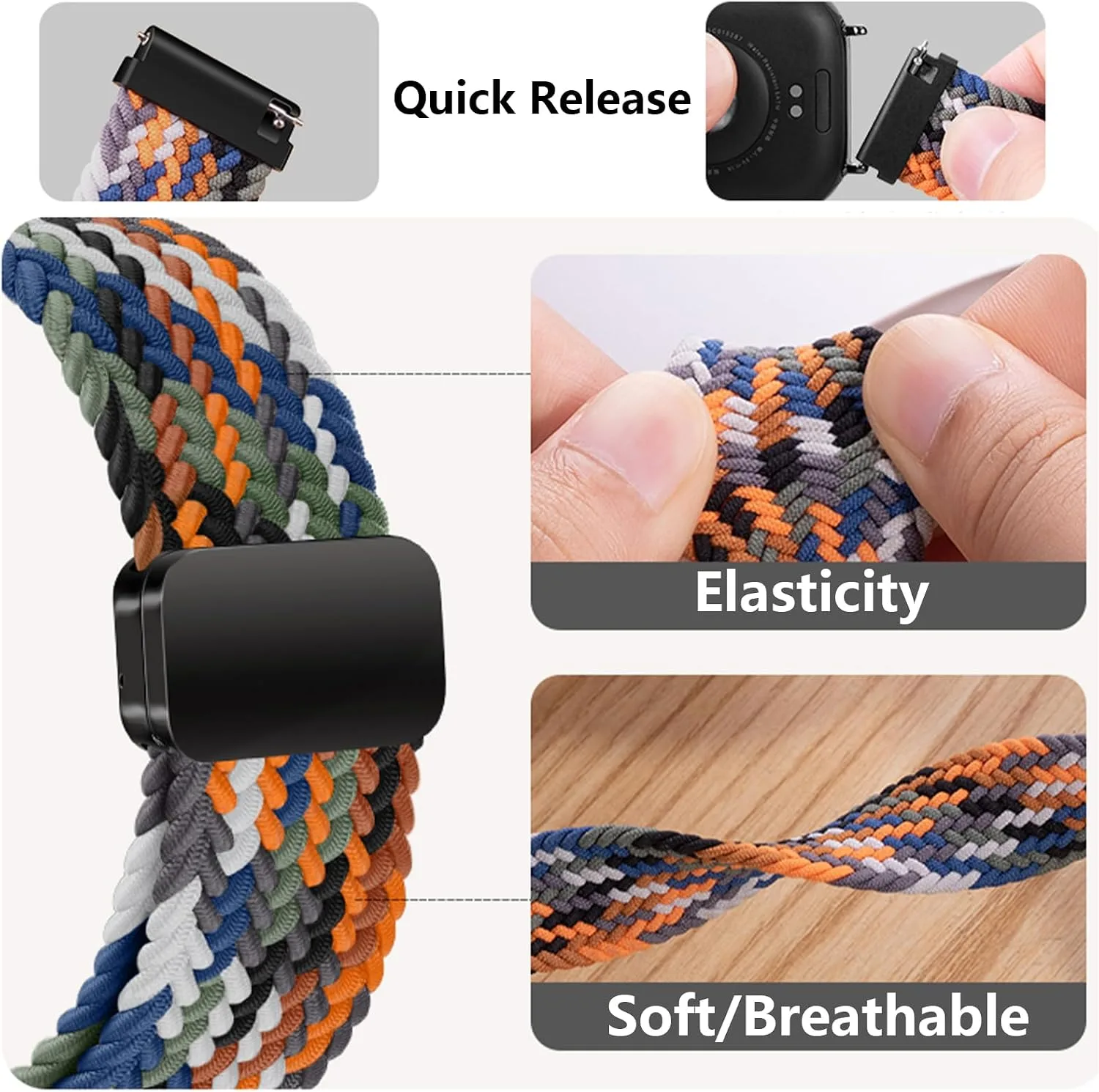 2 Pack Nylon Magnetic Band for COROS PACE 4/3/APEX 2 PRO/APEX PRO/APEX46mm