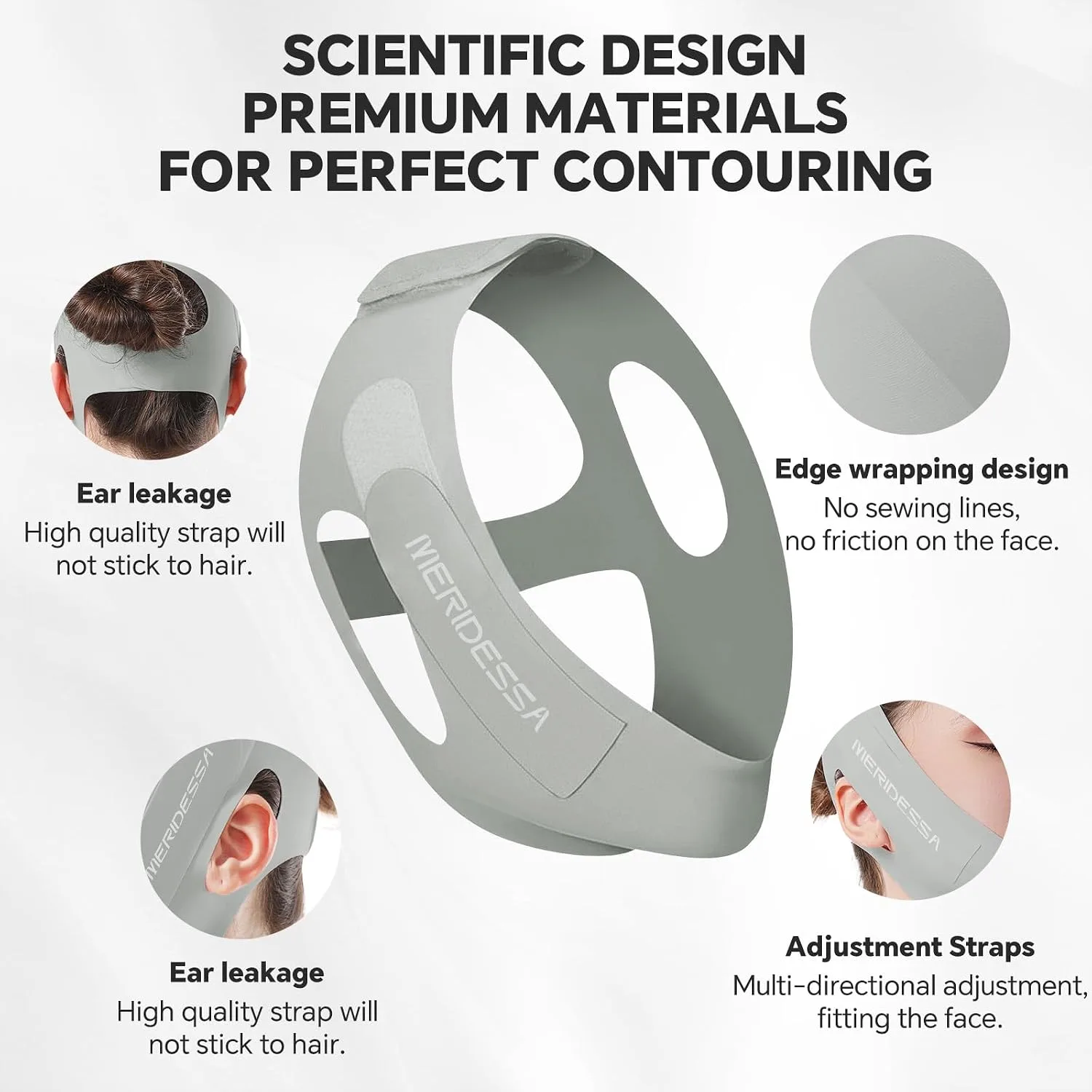 V-Lift Pro V-Line Lifting Face Mask - Anti-Wrinkle & Face Contouring Wearable Band, Double Chin Reducer for Sculpted Jawline, Seamless Design with Breathable Fabric (Beige)