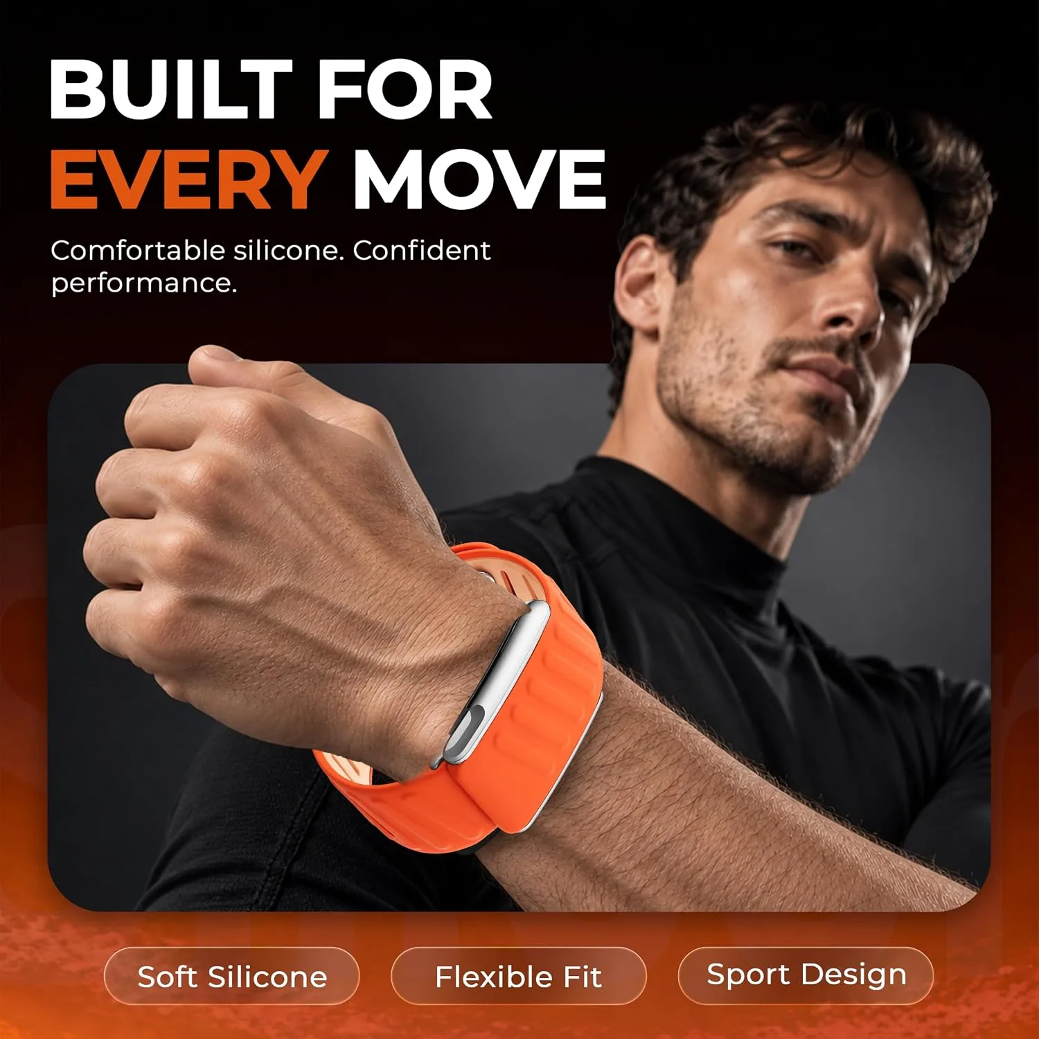 DADO Silicone Sport Replacement Band Compatible with WHOOP 5.0, One, Peak, and Life Fitness Tracker – Breathable, Durable & Comfortable | Not for Whoop Gen 4