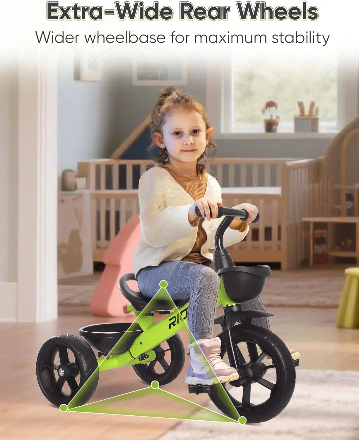 RIDYEE Toddler Tricycle Ages 1.5-5, Tricycle for Ages 2-4 Years